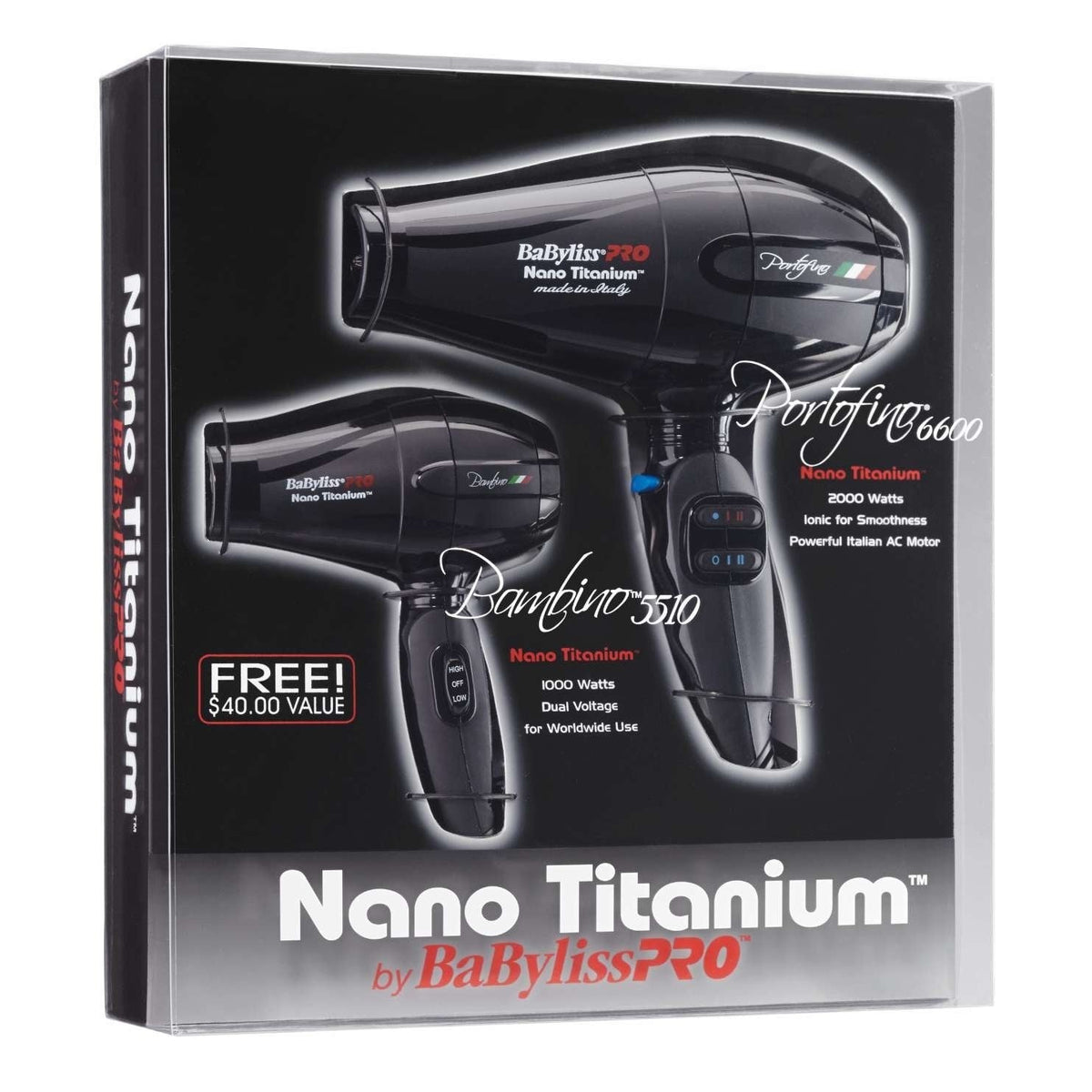 Babyliss Nano Titanium Dryer Prepack Portofino  Bambino My Beauty Site Pro