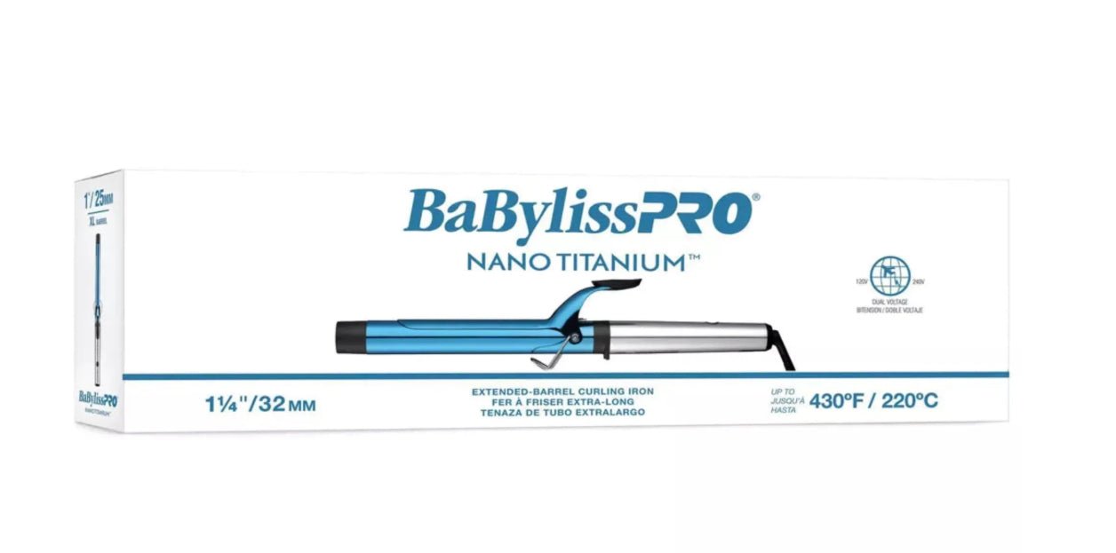 BaBylissPRO Iridescent Nano Titanium 1.25" Extended Barrel Curling Iron VIP Extensions