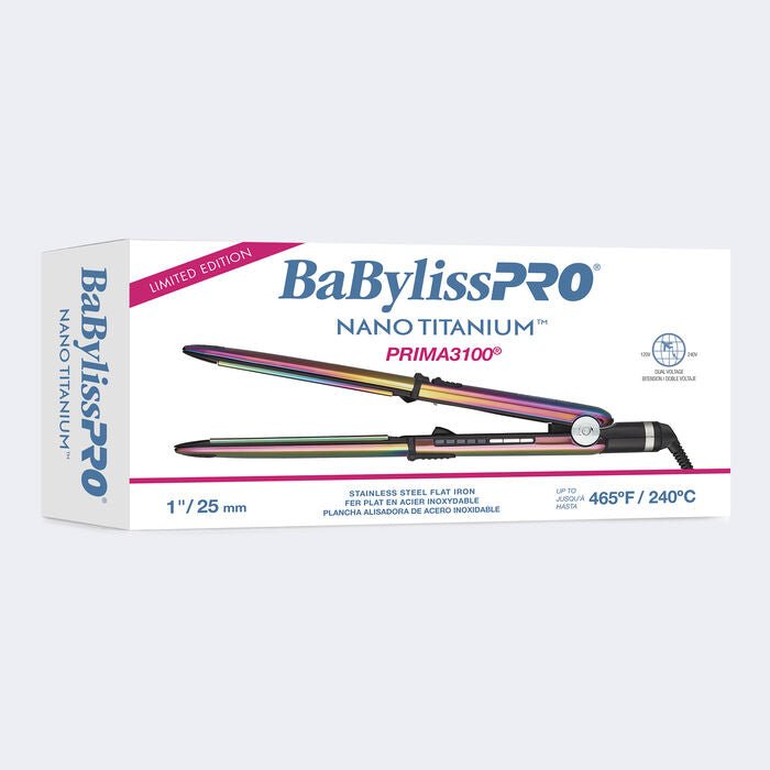BaBylissPRO Iridescent Nano Titanium Prima3000 1-1/4" Flat Iron VIP Extensions
