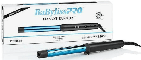 BaBylissPRO Nano Titanium Matte-Black 1" Curling Wand VIP Extensions