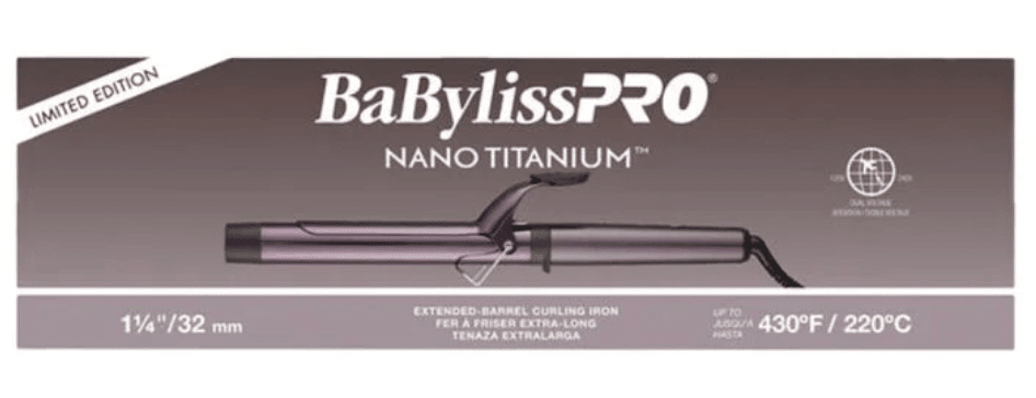 BaBylissPRO Nightfall 1.25" Extended Barrel Curling Iron (Purple) VIP Extensions