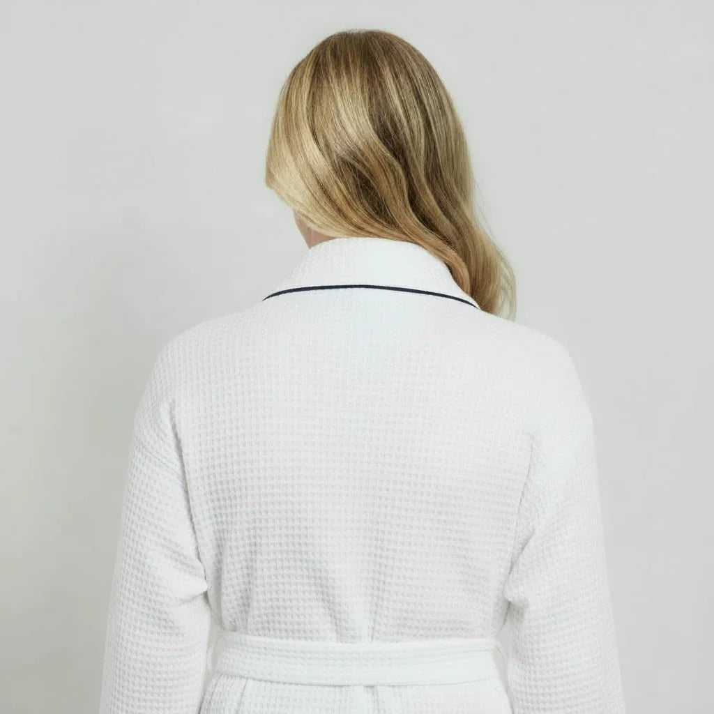 Knee-Length Waffle Robe for Women Lotus Linen