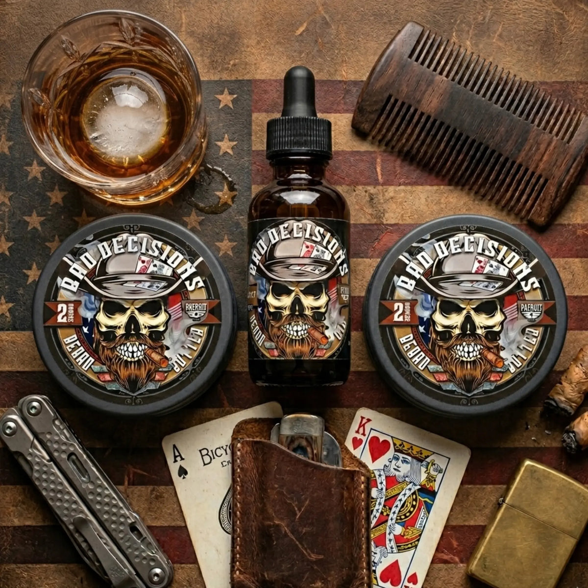 Bad Decisions Beard Butter Whiskey and Bourbon Patriot And Company
