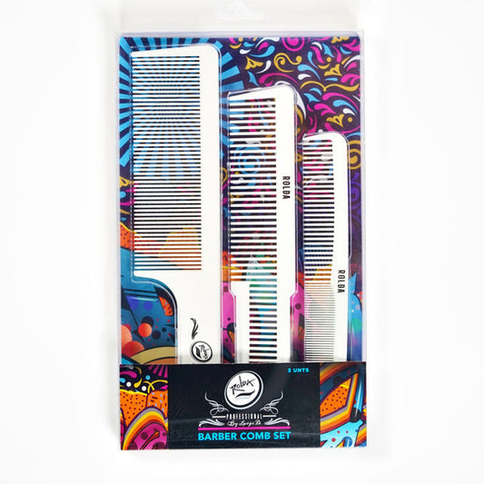 ROLDA BARBER 3PK COMB KIT - WHITE