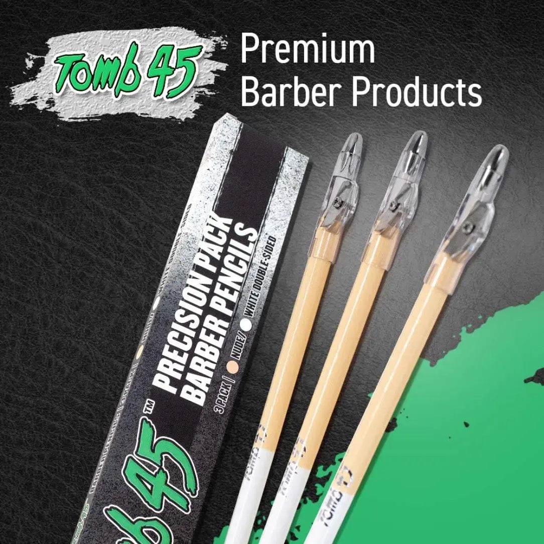 3PCS Tomb45 Barber Pencil – Hairline & Beard Trace Guide (With Sharpeners)