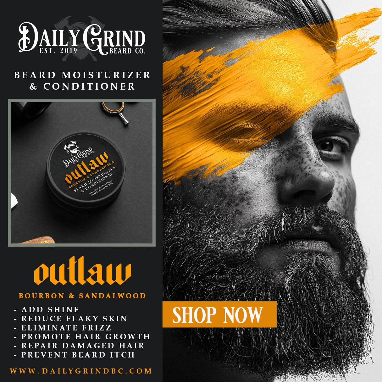 Beard Balm - Outlaw Beard Moisturizer & Conditioner Daily Grind