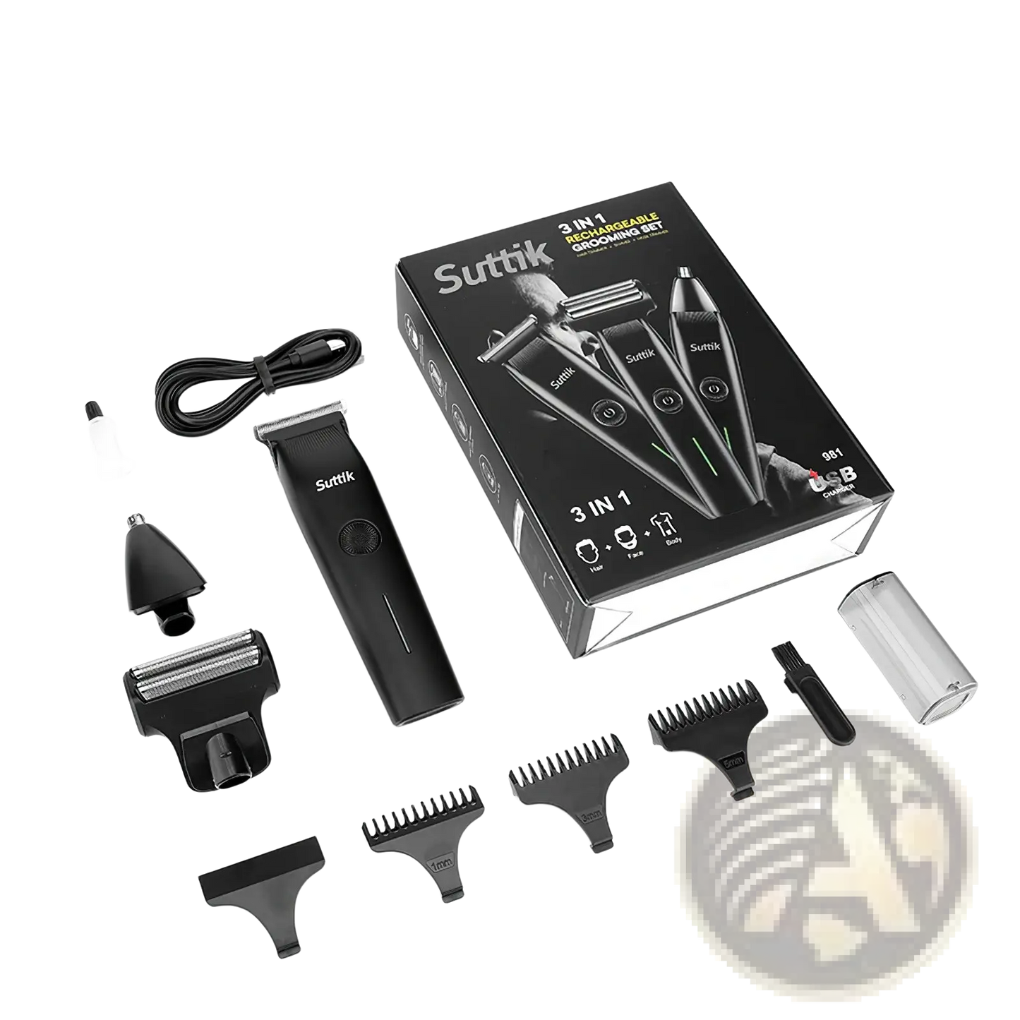 Beard Trimmer 3 in 1 Mens Grooming Kit and Hair Clippers ARBA Global