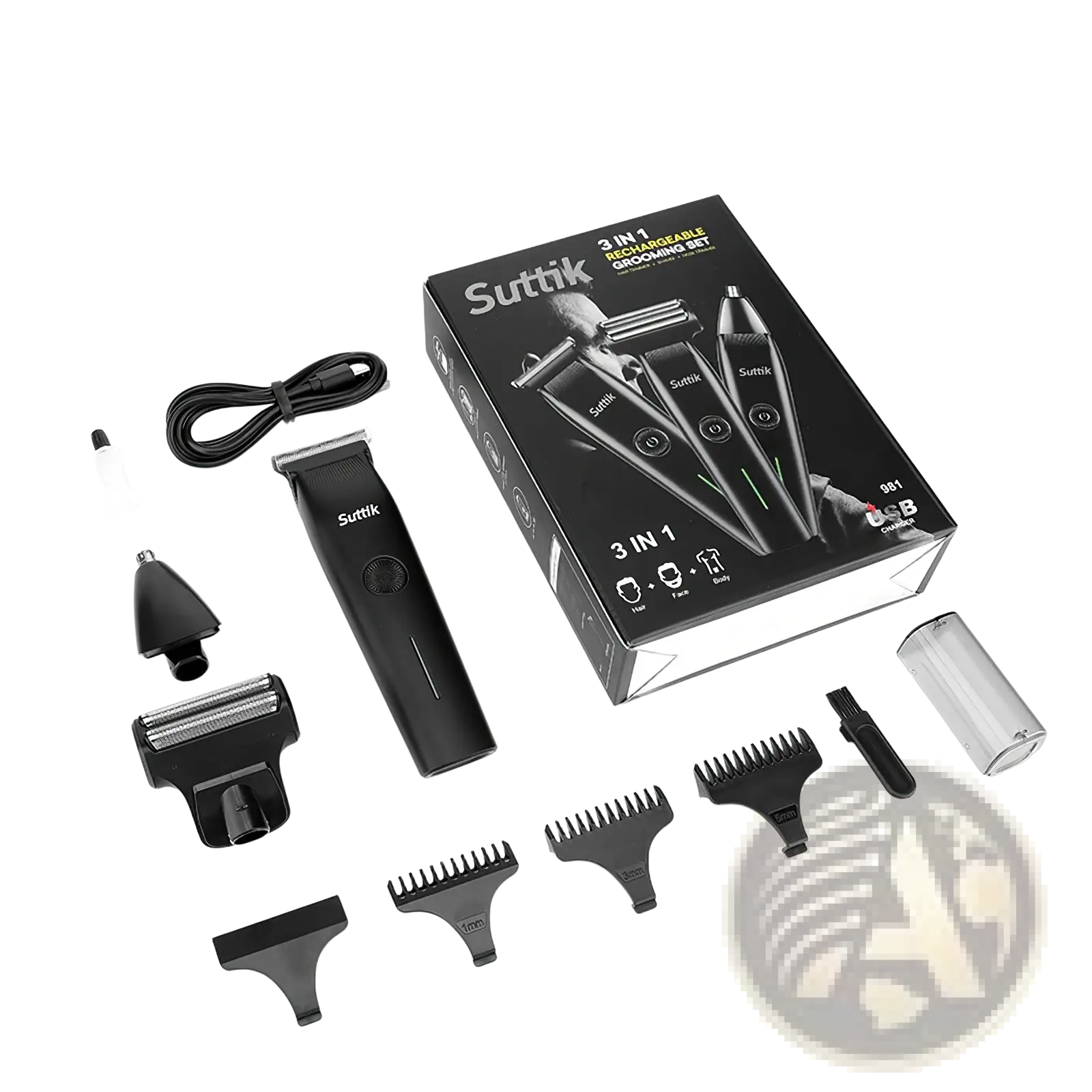 Beard Trimmer 3 in 1 Mens Grooming Kit and Hair Clippers ARBA Global