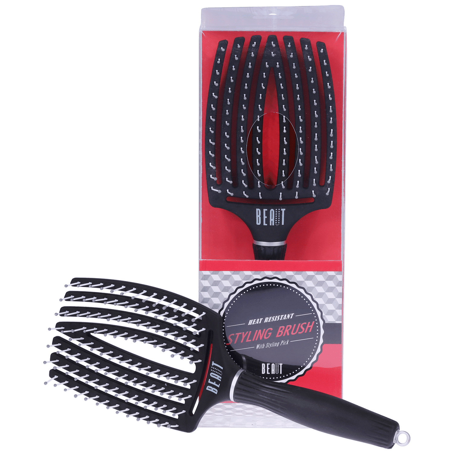 Beaut Heat Resistant Styling Brush with Styling Pick VIP Extensions