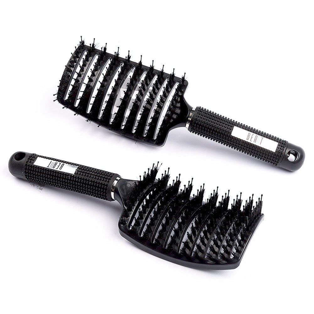 BEAUT SELECT CURVED VENT BRUSH BLACK WITH BRISTLES VIP Extensions