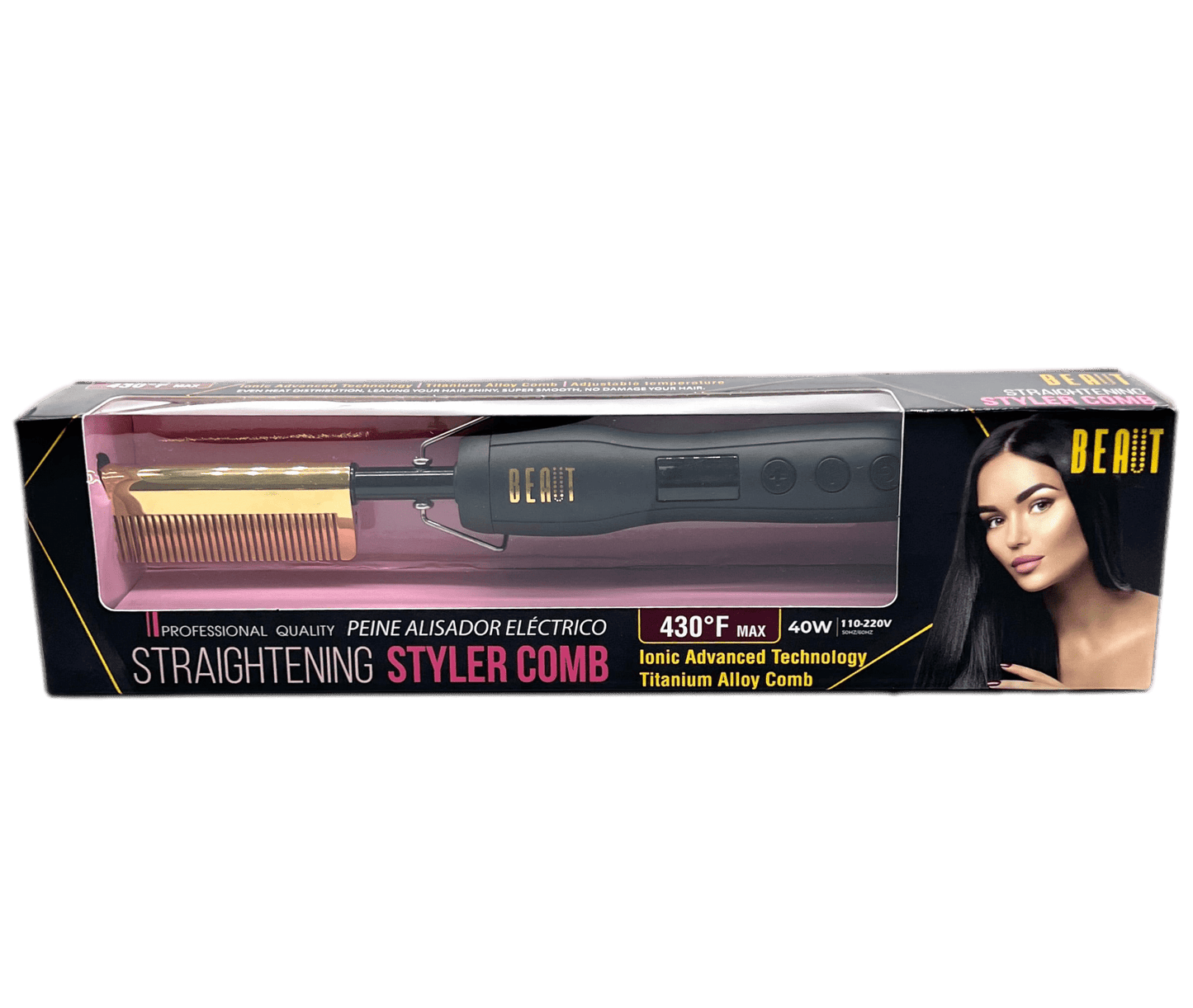 Beaut Straightening Styler Comb 430°F Max VIP Extensions