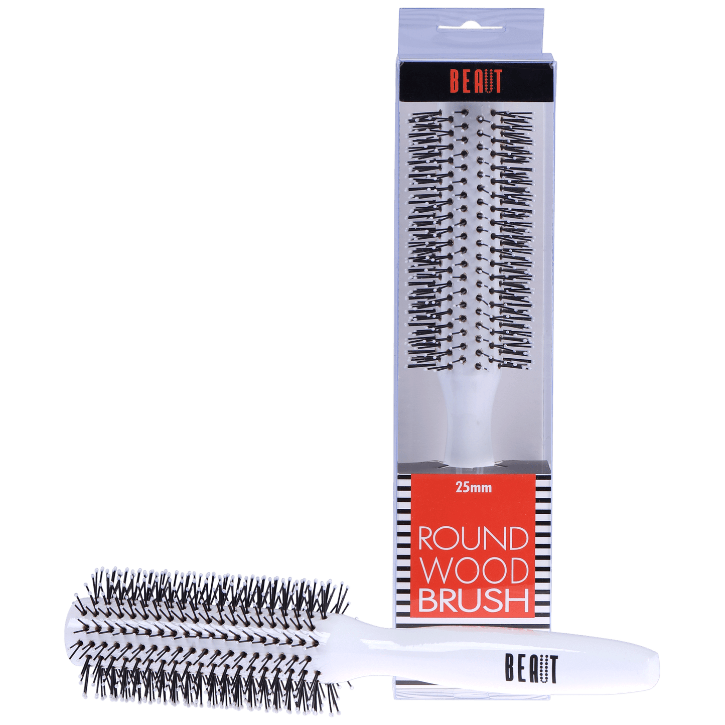 Beaut White Wood Round Brush VIP Extensions