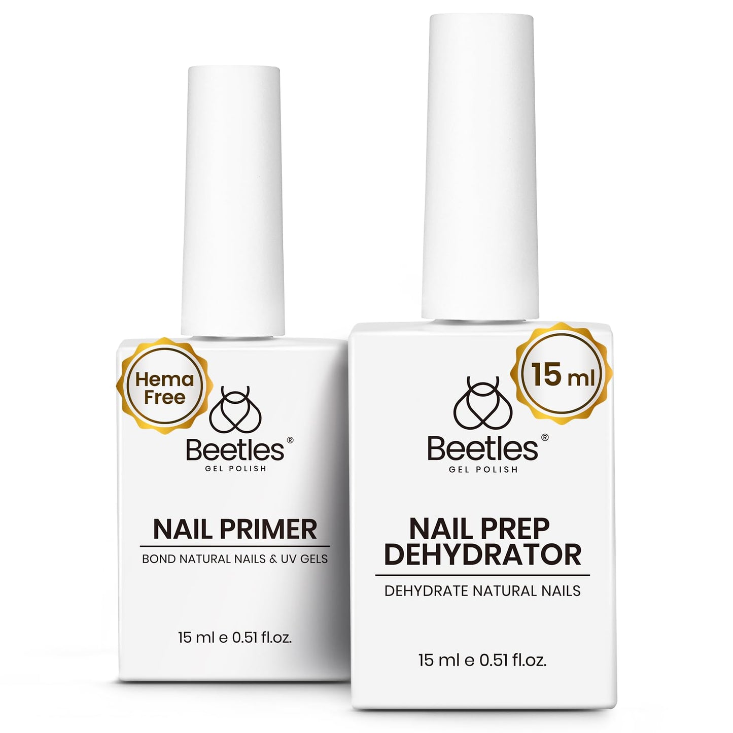 Beetles 2 Pcs 15ml No Wipe Gel Top Coat and Base Coat Set - Shine Finish and Long Lasting, Soak Off LED Nail Lamp Gel Base Top Coat Finish Nail Art Design Manicure Gifts for Women