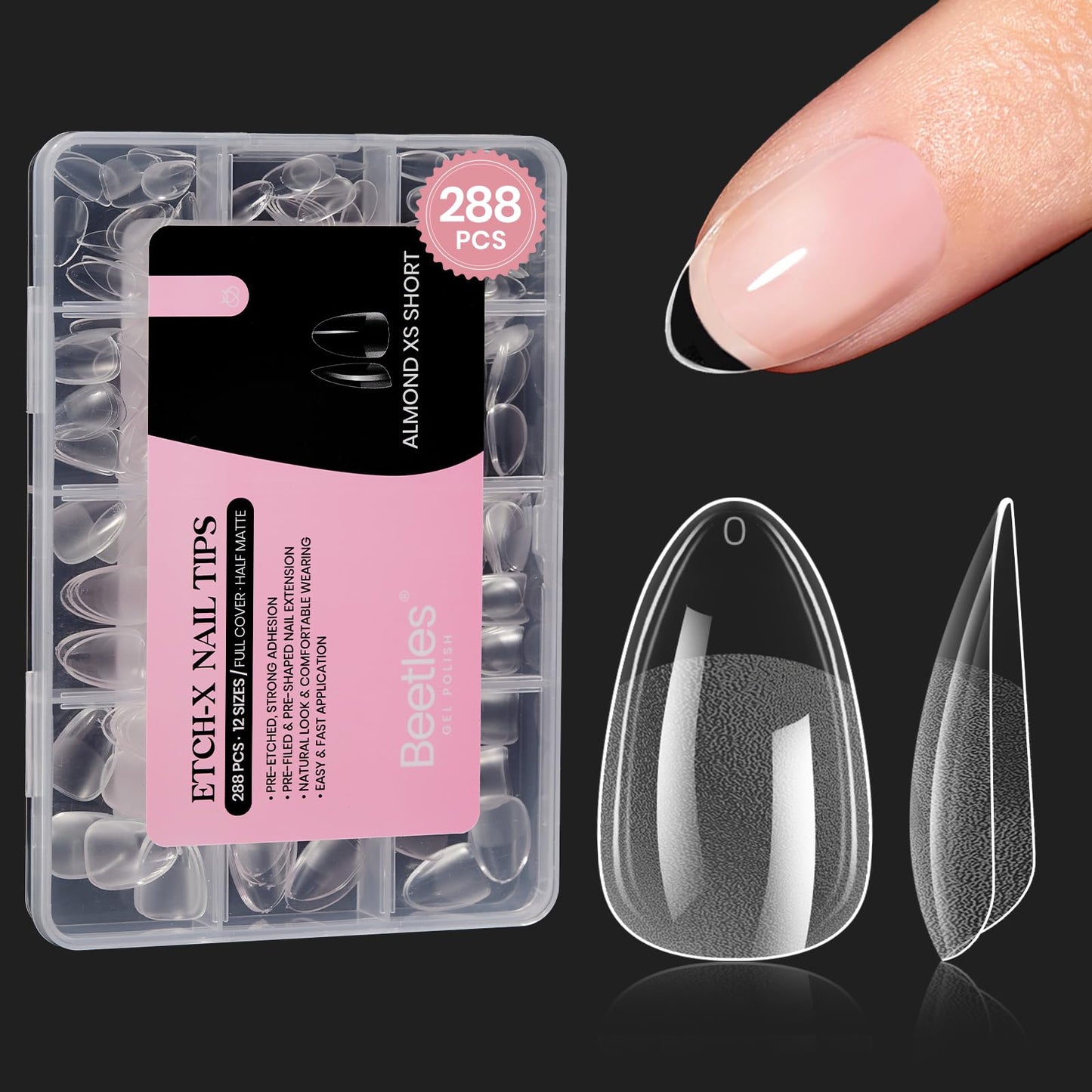 beetles Gel Polish 9 In 1 Gel Nail Glue for Clear Acrylic Nail Tips 2 Pcs 15ml Long Lasting Nail Gel Kit for False Nails Tips, Base Blooming Nail Gel, U V Light Required