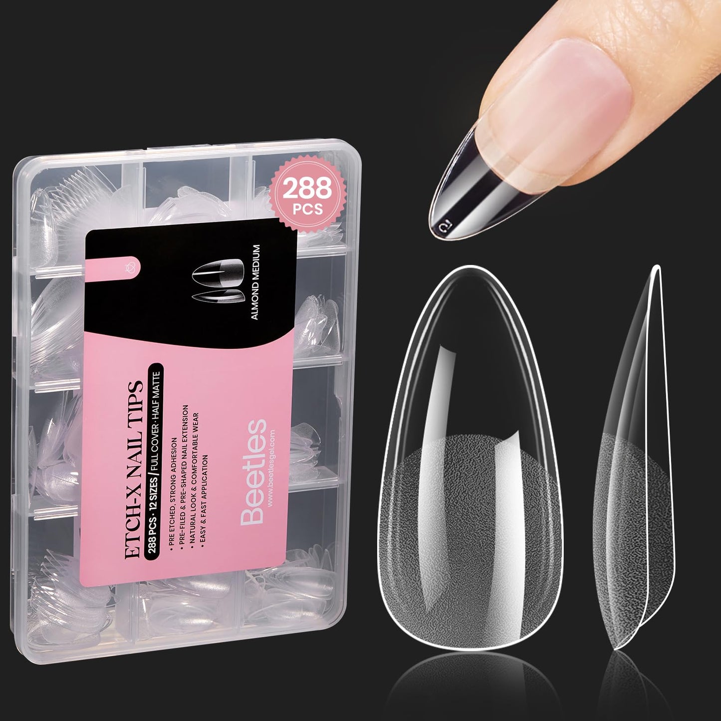 beetles Gel Polish 9 In 1 Gel Nail Glue for Clear Acrylic Nail Tips 2 Pcs 15ml Long Lasting Nail Gel Kit for False Nails Tips, Base Blooming Nail Gel, U V Light Required