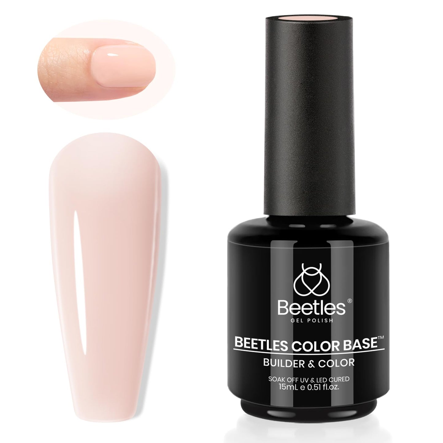 beetles Gel Polish No Wipe Gel Top Coat - Clear Color Top Coat Gel Nail Polish Shine Finish and Long Lasting, Soak Off Nail Lamp, 15ml Gift for Girls