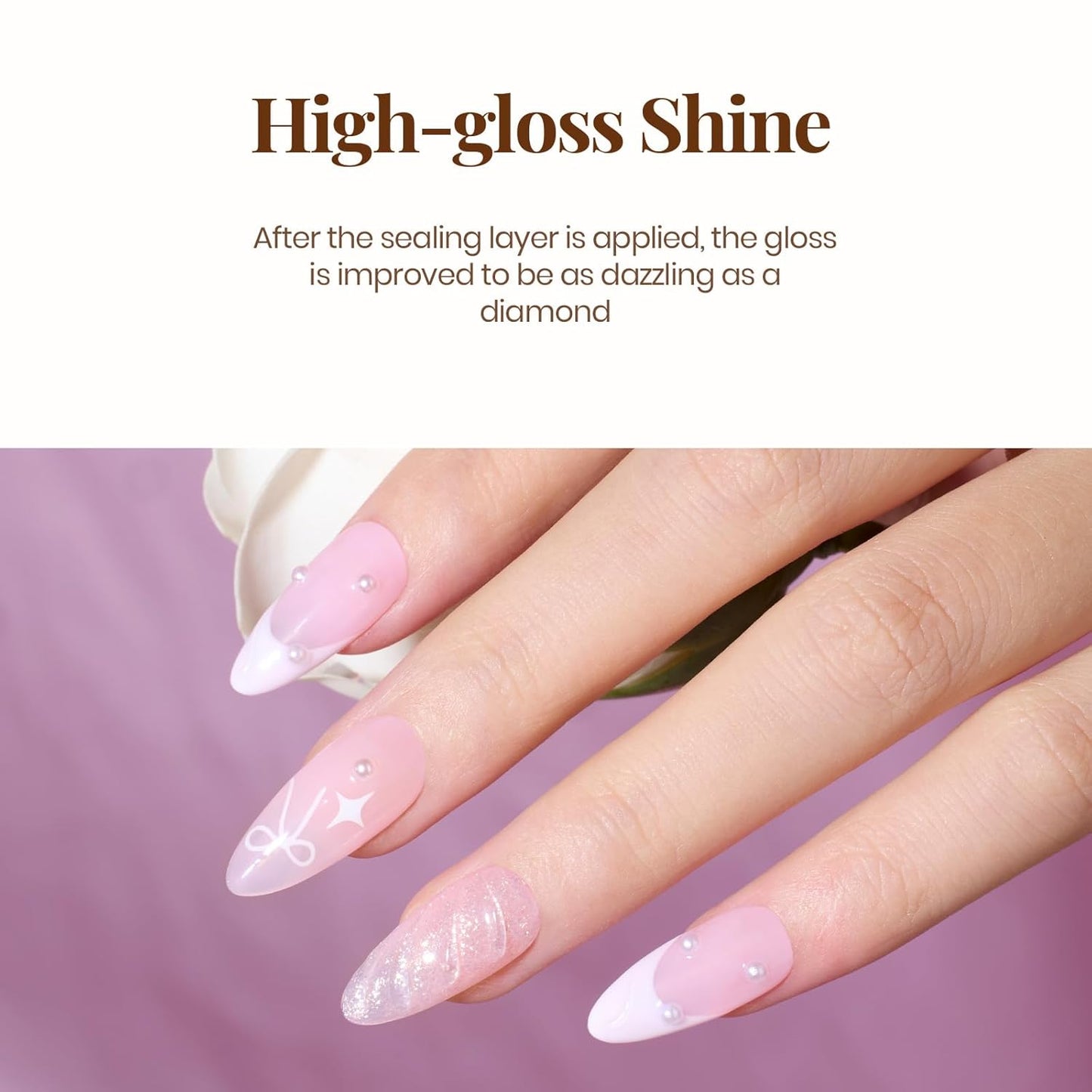 beetles Gel Polish No Wipe Gel Top Coat - Clear Color Top Coat Gel Nail Polish Shine Finish and Long Lasting, Soak Off Nail Lamp, 15ml Gift for Girls