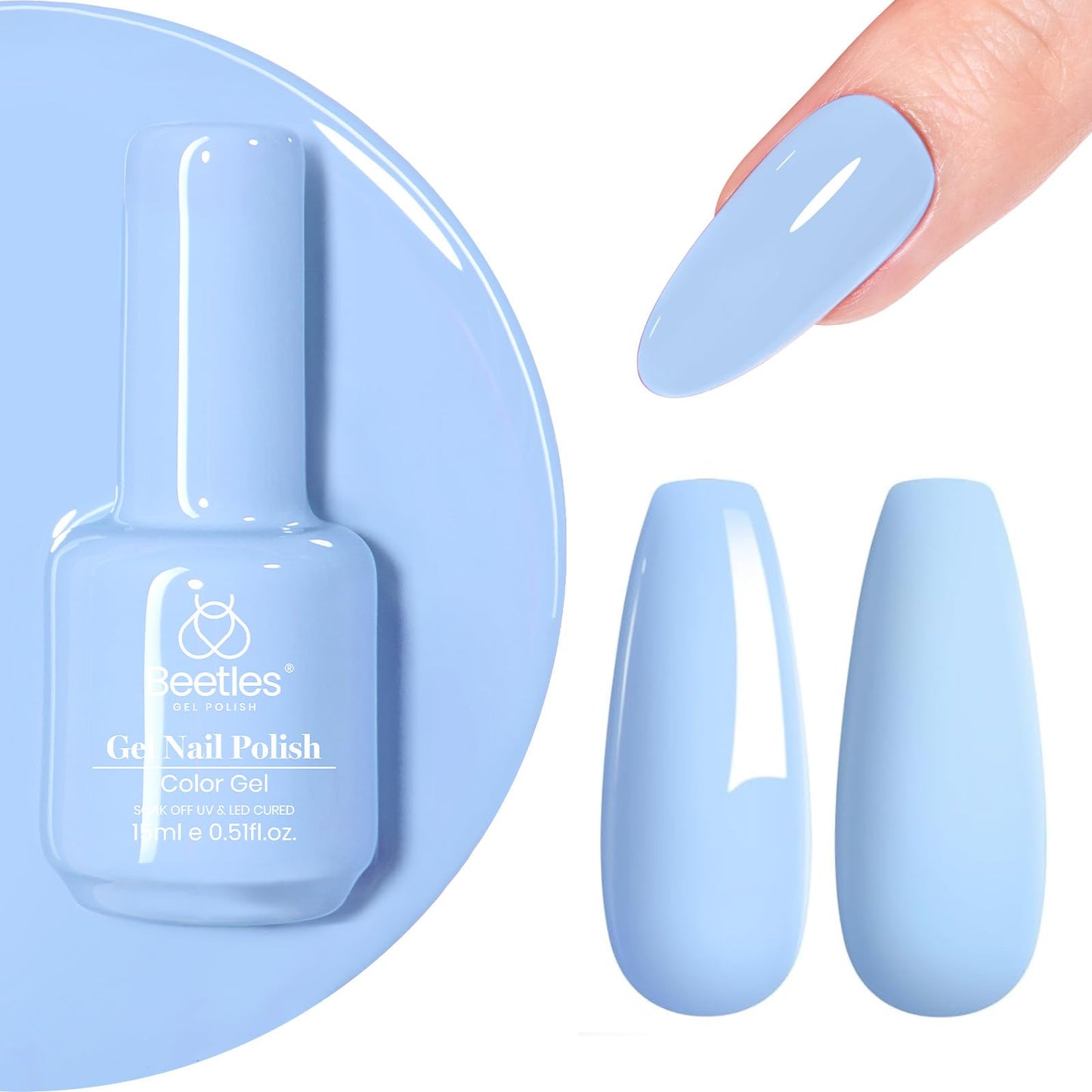 Beetles White Gel Nail Polish,15ml Summer Soak Off UV Gel Polish French Nail Art Manicure Salon DIY Design at Home Gift for Woman