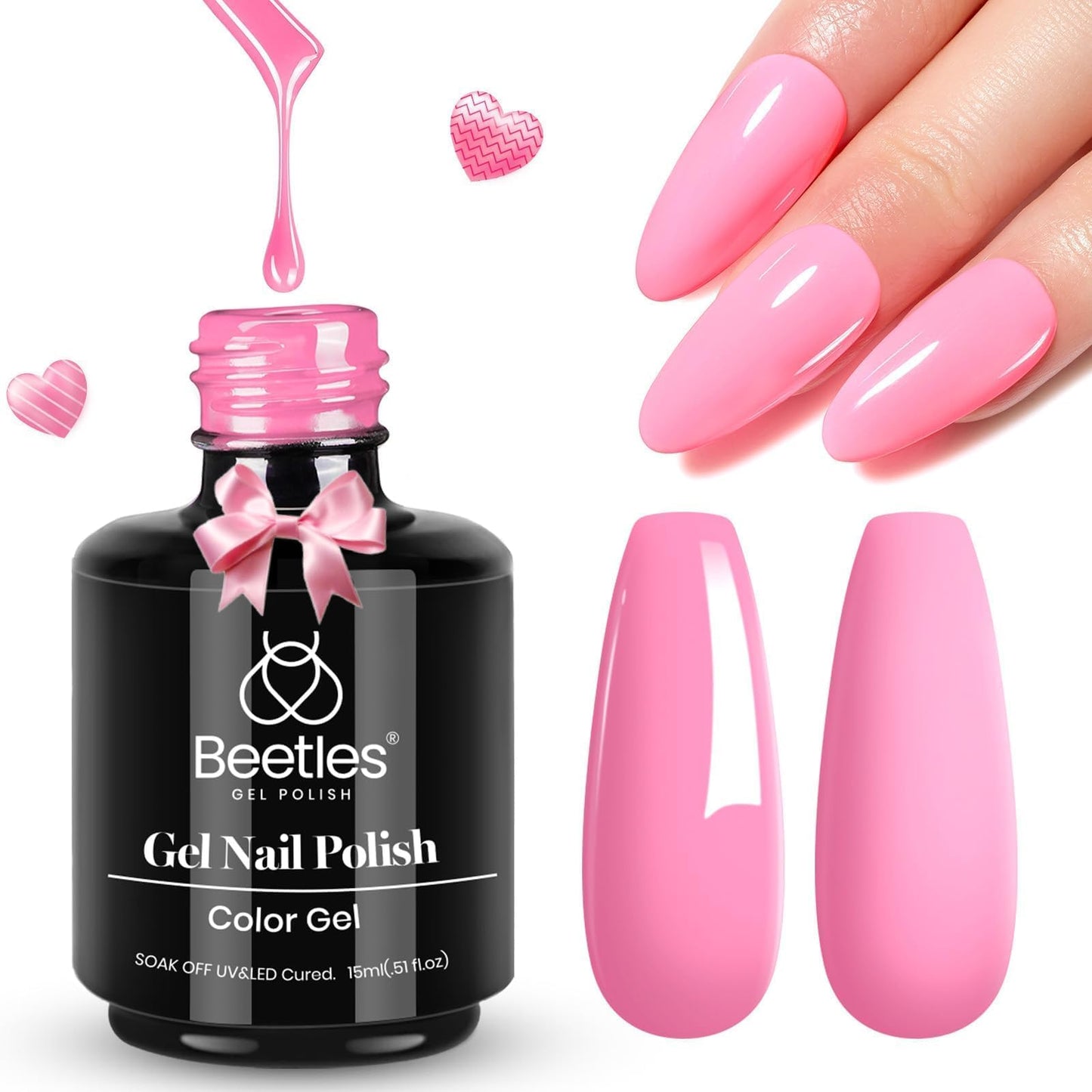 Beetles White Gel Nail Polish,15ml Summer Soak Off UV Gel Polish French Nail Art Manicure Salon DIY Design at Home Gift for Woman