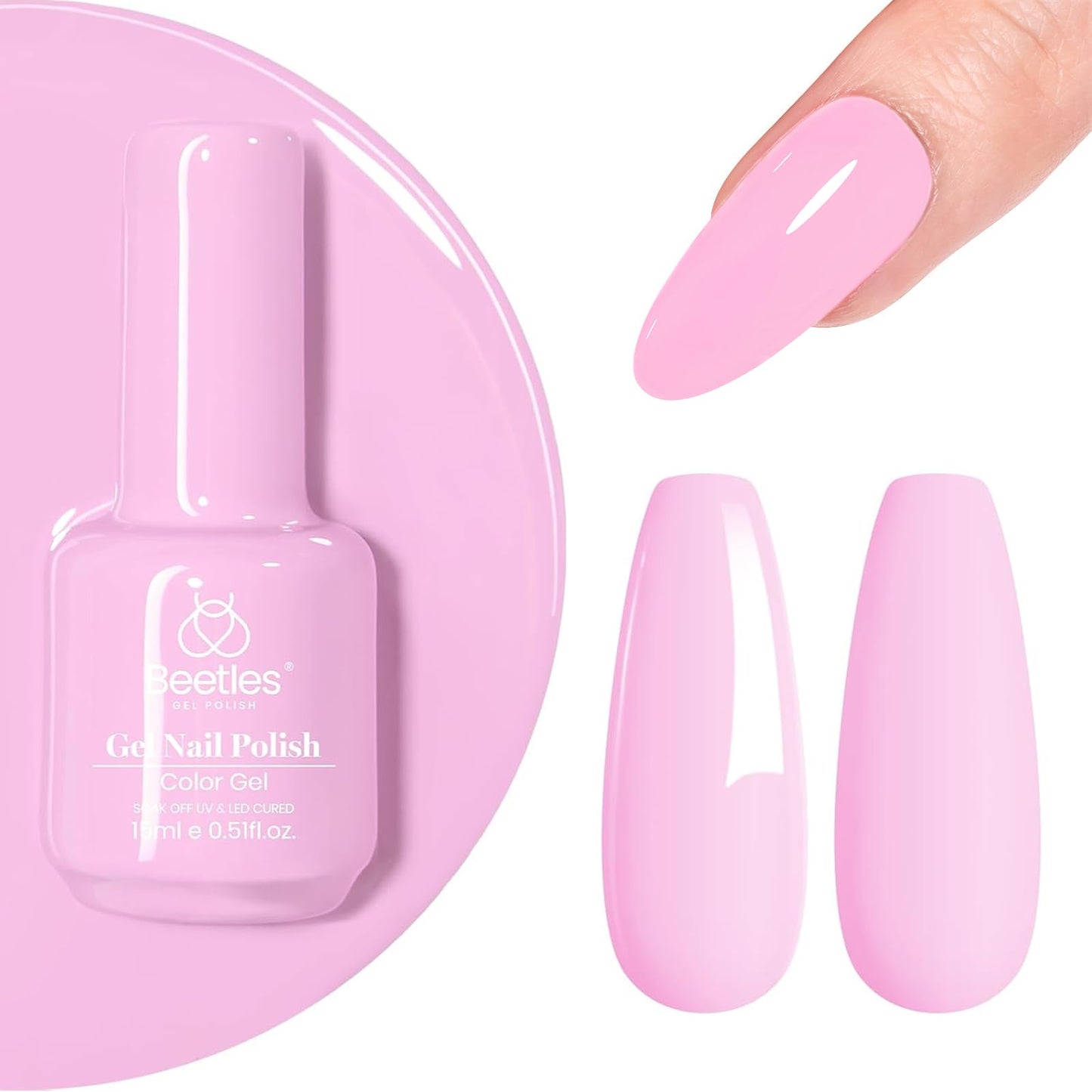 Beetles White Gel Nail Polish,15ml Summer Soak Off UV Gel Polish French Nail Art Manicure Salon DIY Design at Home Gift for Woman