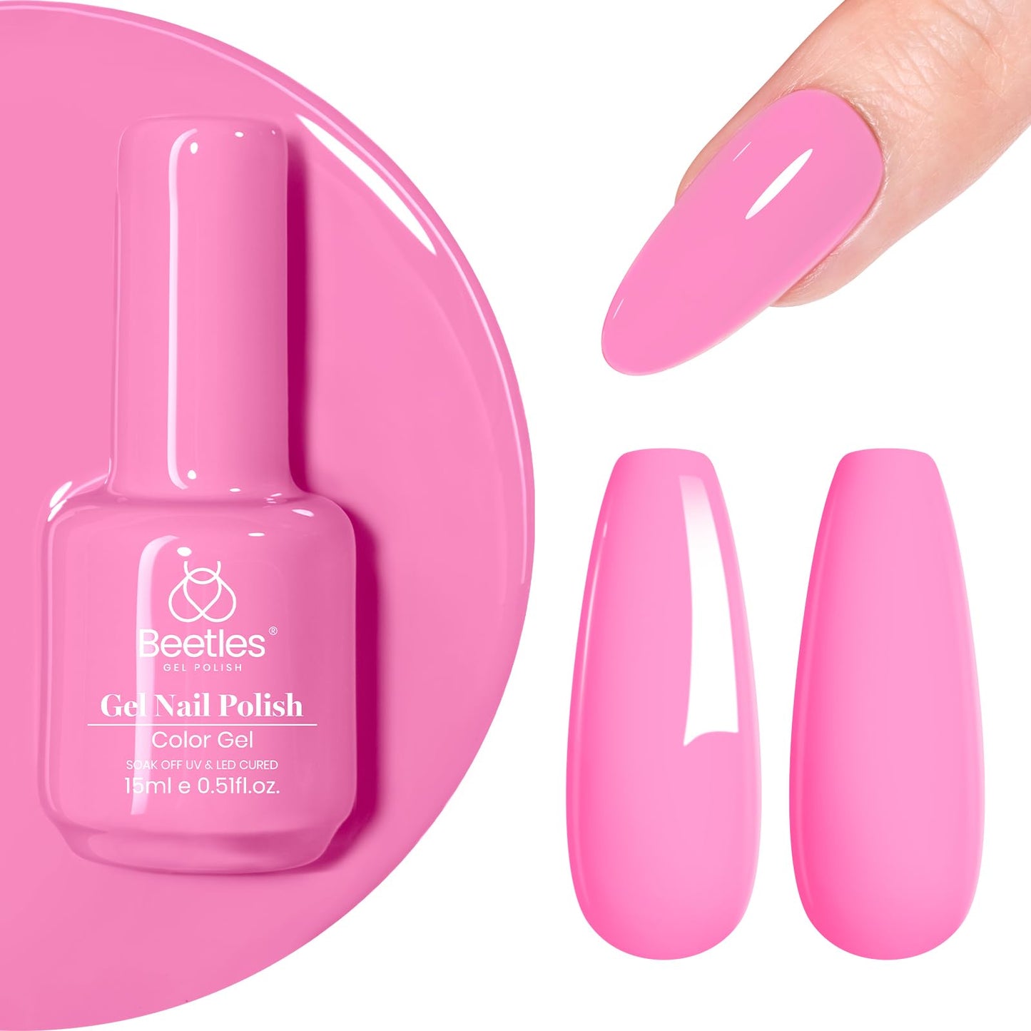 Beetles White Gel Nail Polish,15ml Summer Soak Off UV Gel Polish French Nail Art Manicure Salon DIY Design at Home Gift for Woman