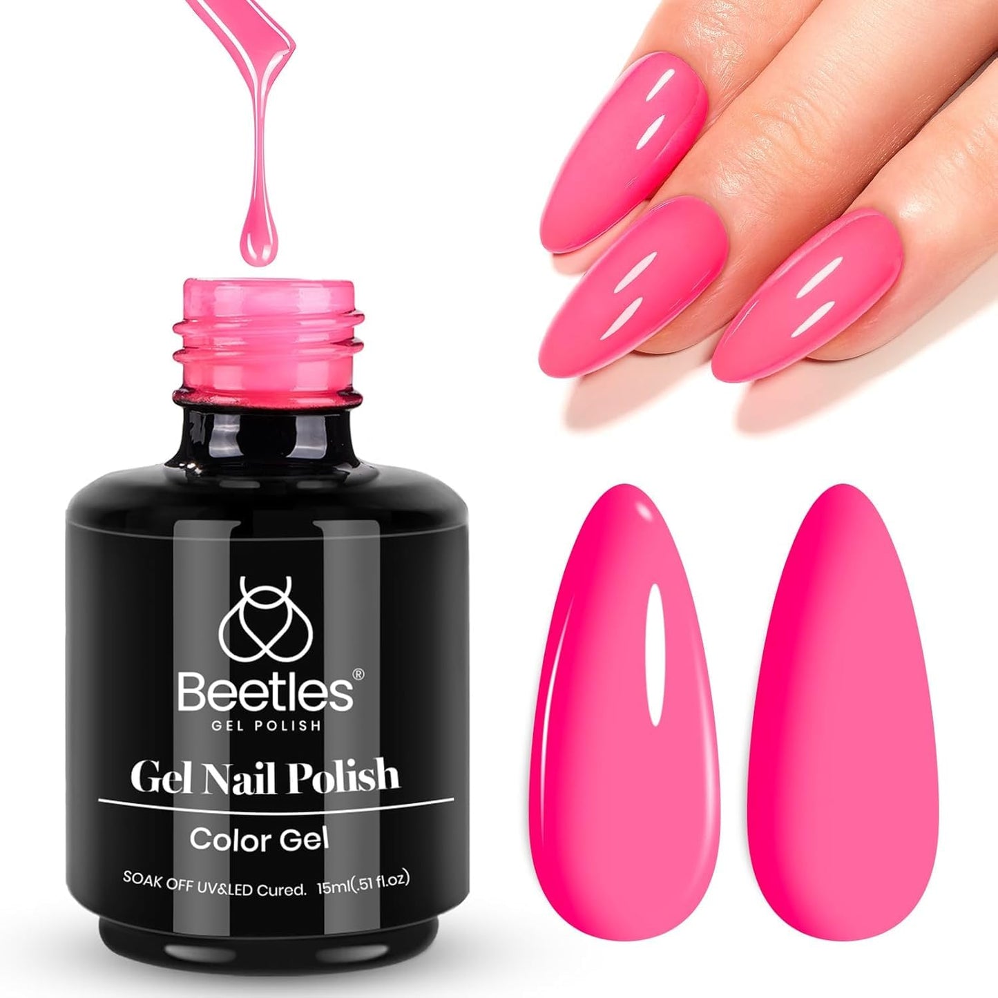Beetles White Gel Nail Polish,15ml Summer Soak Off UV Gel Polish French Nail Art Manicure Salon DIY Design at Home Gift for Woman