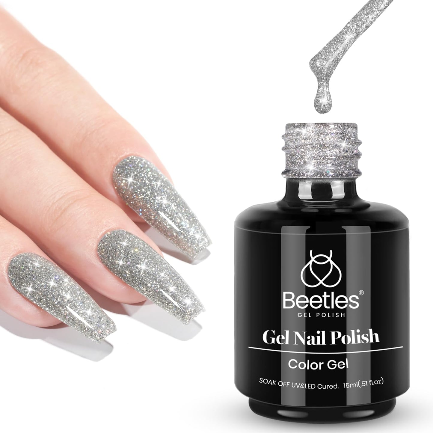 Beetles White Gel Nail Polish,15ml Summer Soak Off UV Gel Polish French Nail Art Manicure Salon DIY Design at Home Gift for Woman