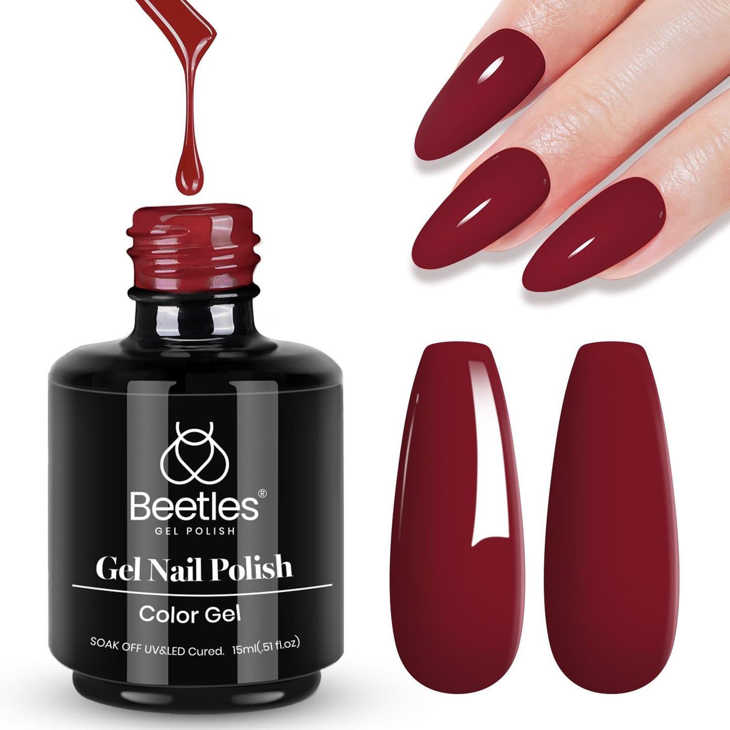 Beetles White Gel Nail Polish,15ml Summer Soak Off UV Gel Polish French Nail Art Manicure Salon DIY Design at Home Gift for Woman