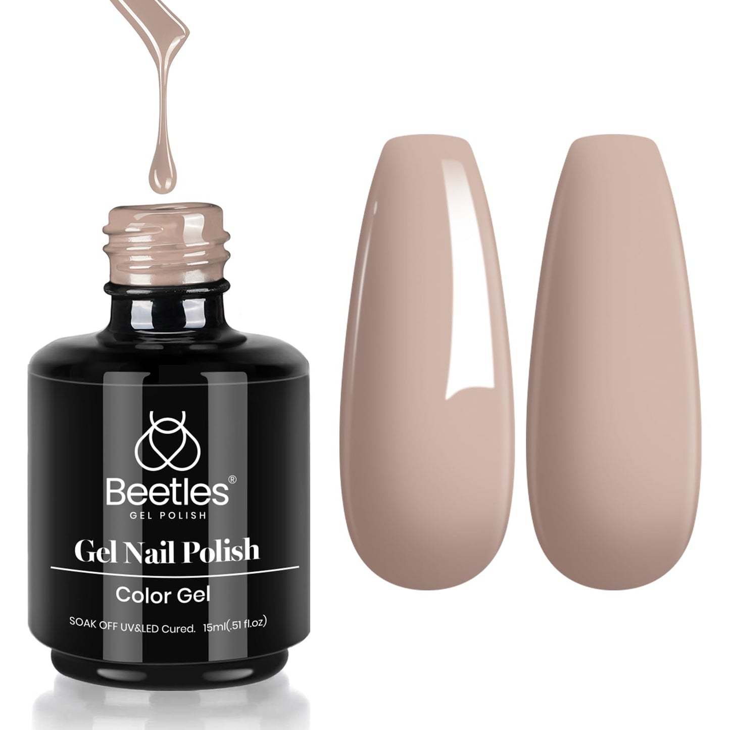 Beetles White Gel Nail Polish,15ml Summer Soak Off UV Gel Polish French Nail Art Manicure Salon DIY Design at Home Gift for Woman