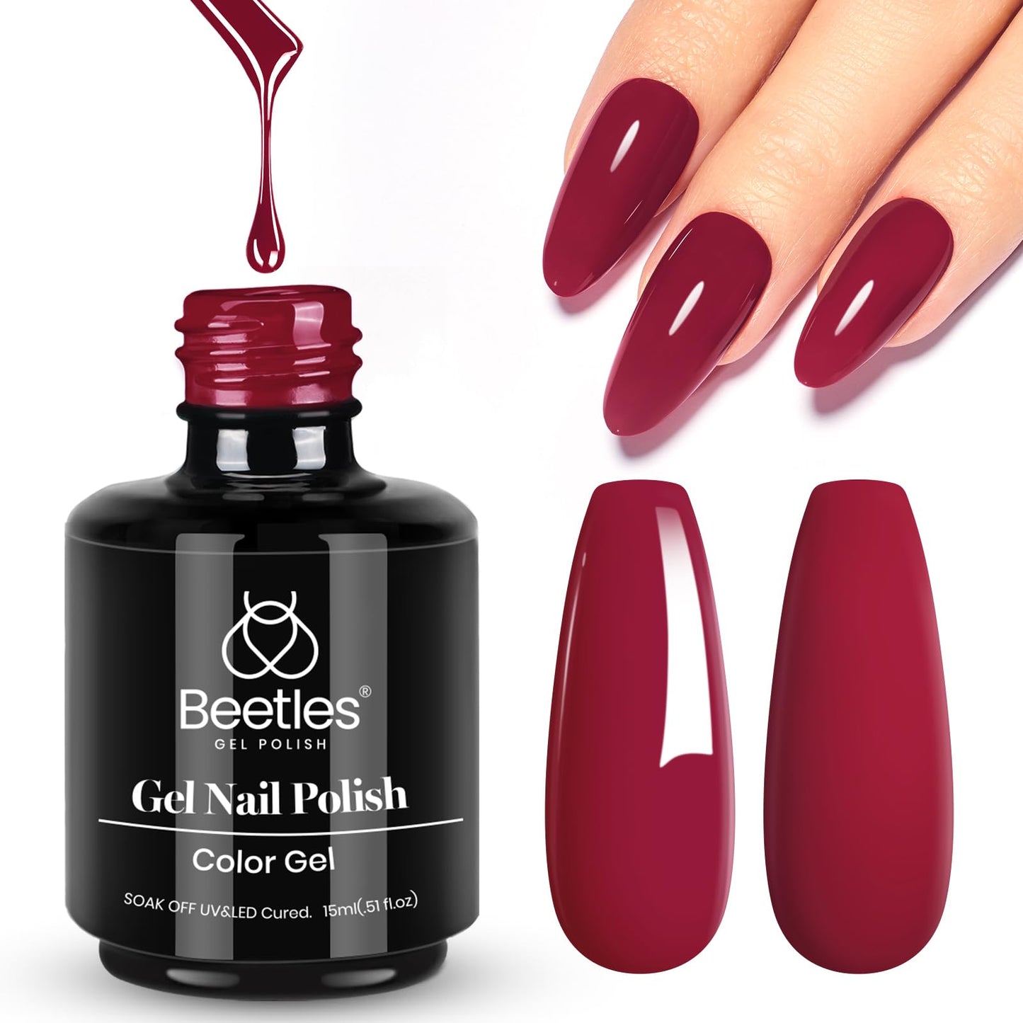 Beetles White Gel Nail Polish,15ml Summer Soak Off UV Gel Polish French Nail Art Manicure Salon DIY Design at Home Gift for Woman