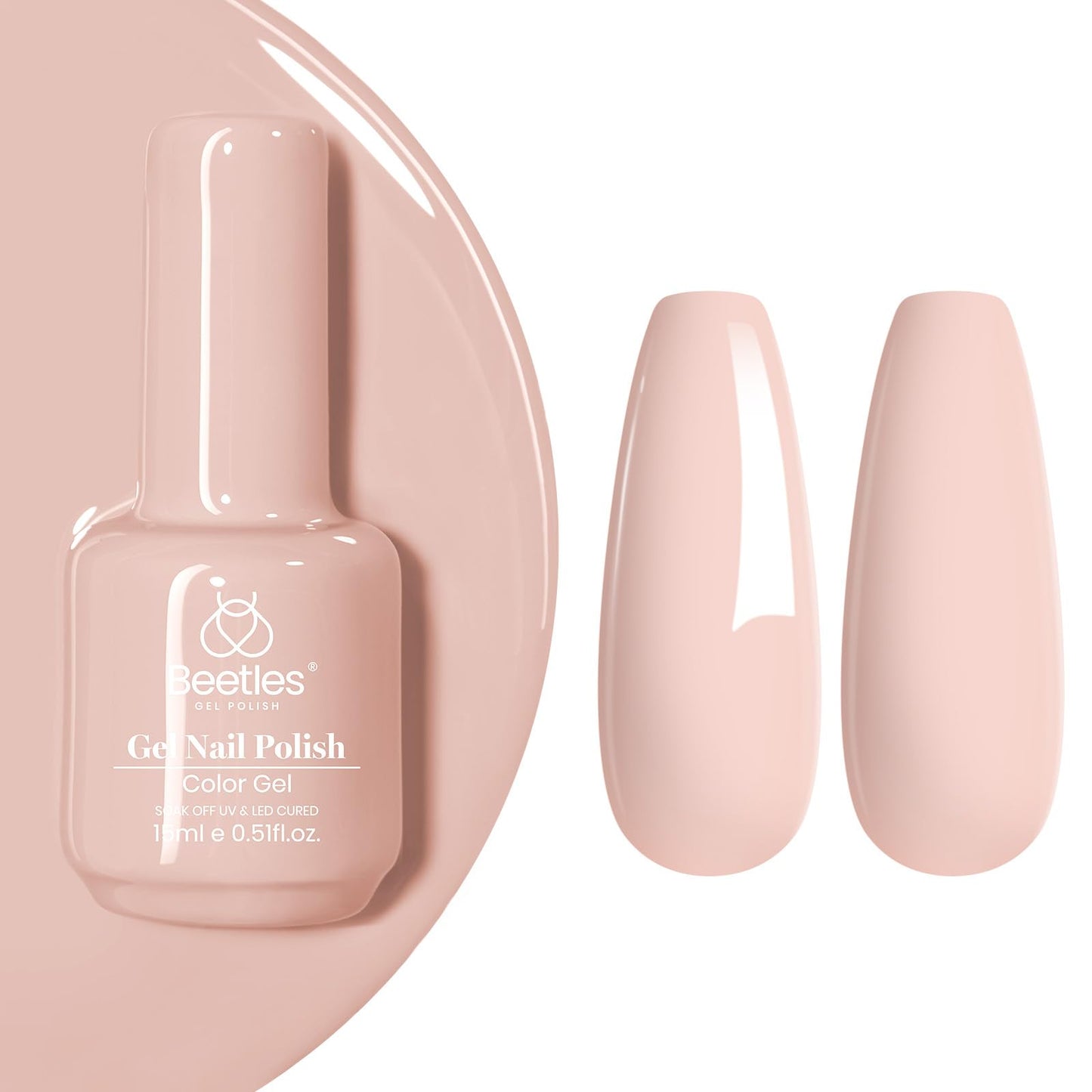 Beetles White Gel Nail Polish,15ml Summer Soak Off UV Gel Polish French Nail Art Manicure Salon DIY Design at Home Gift for Woman