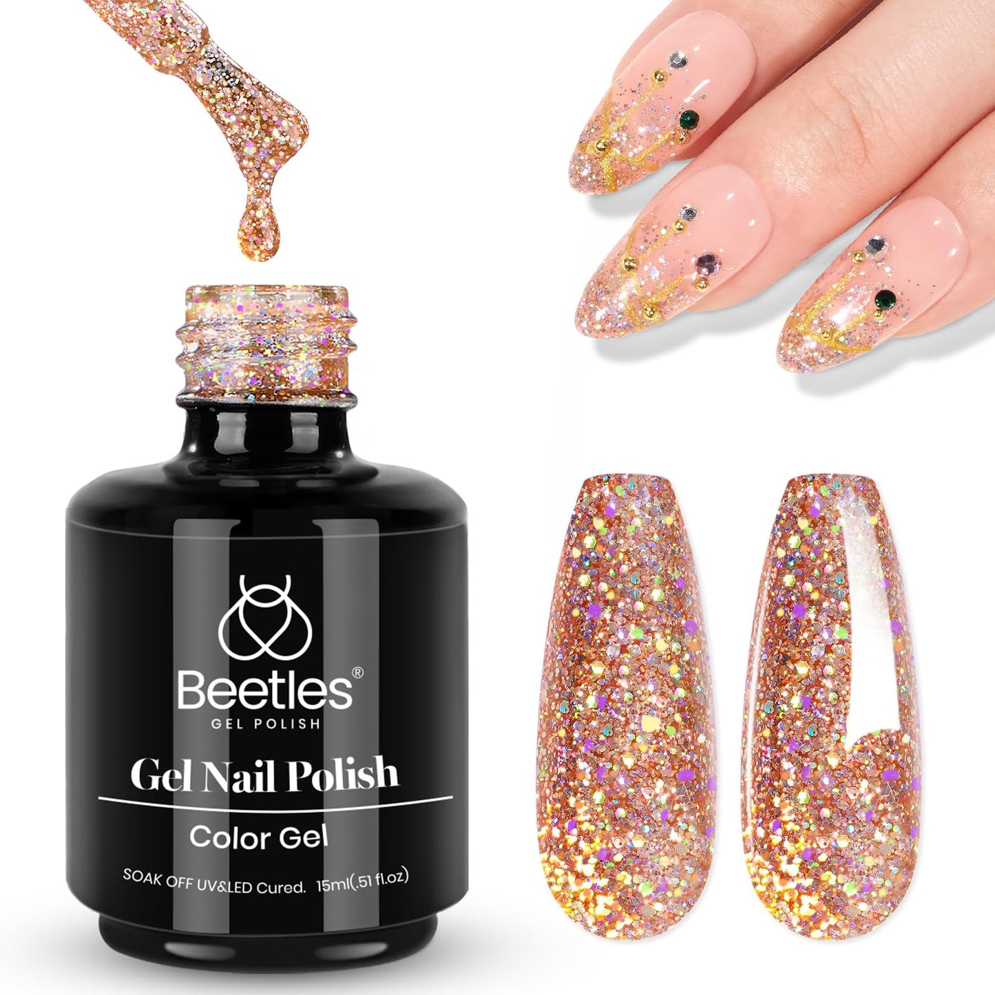 Beetles White Gel Nail Polish,15ml Summer Soak Off UV Gel Polish French Nail Art Manicure Salon DIY Design at Home Gift for Woman