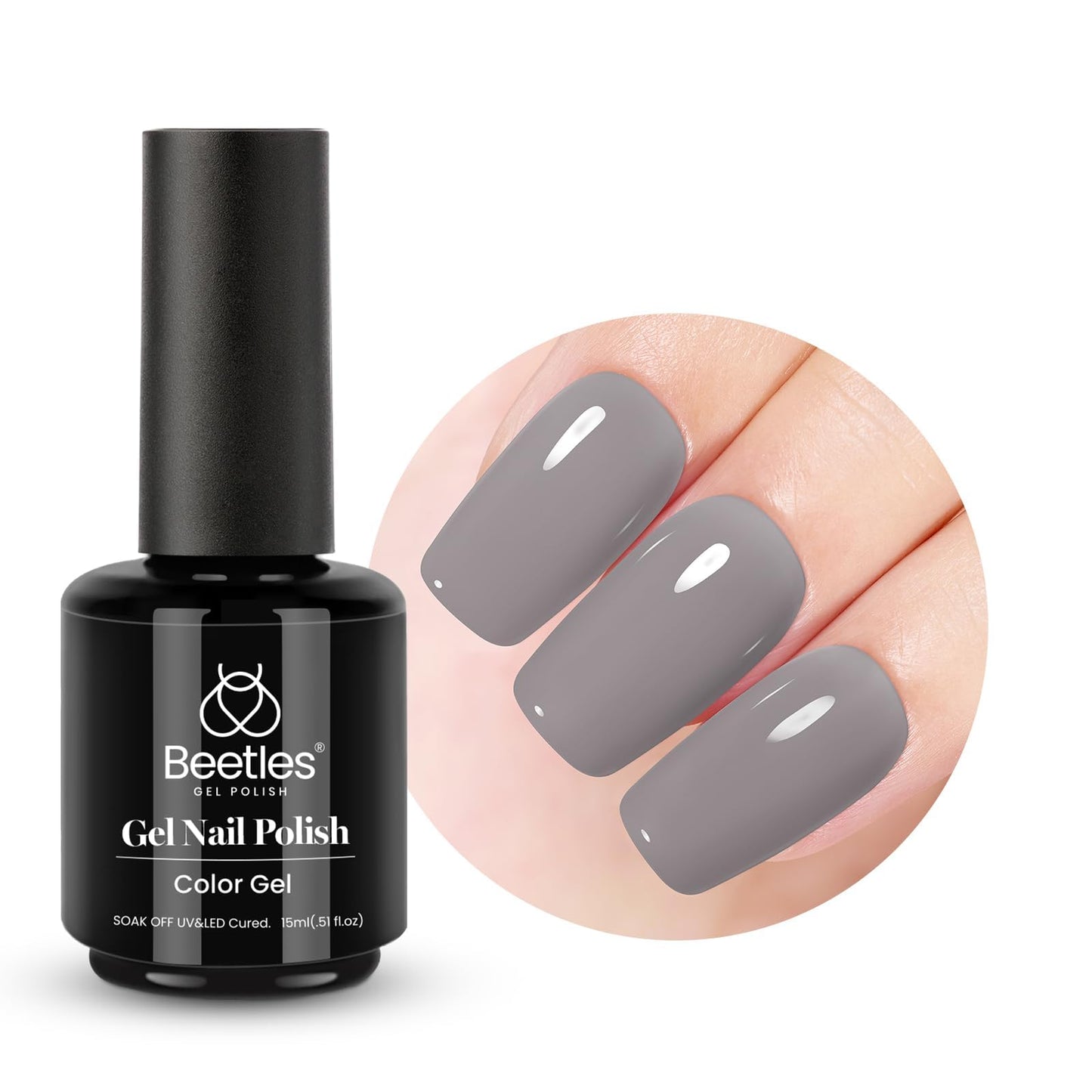 Beetles White Gel Nail Polish,15ml Summer Soak Off UV Gel Polish French Nail Art Manicure Salon DIY Design at Home Gift for Woman