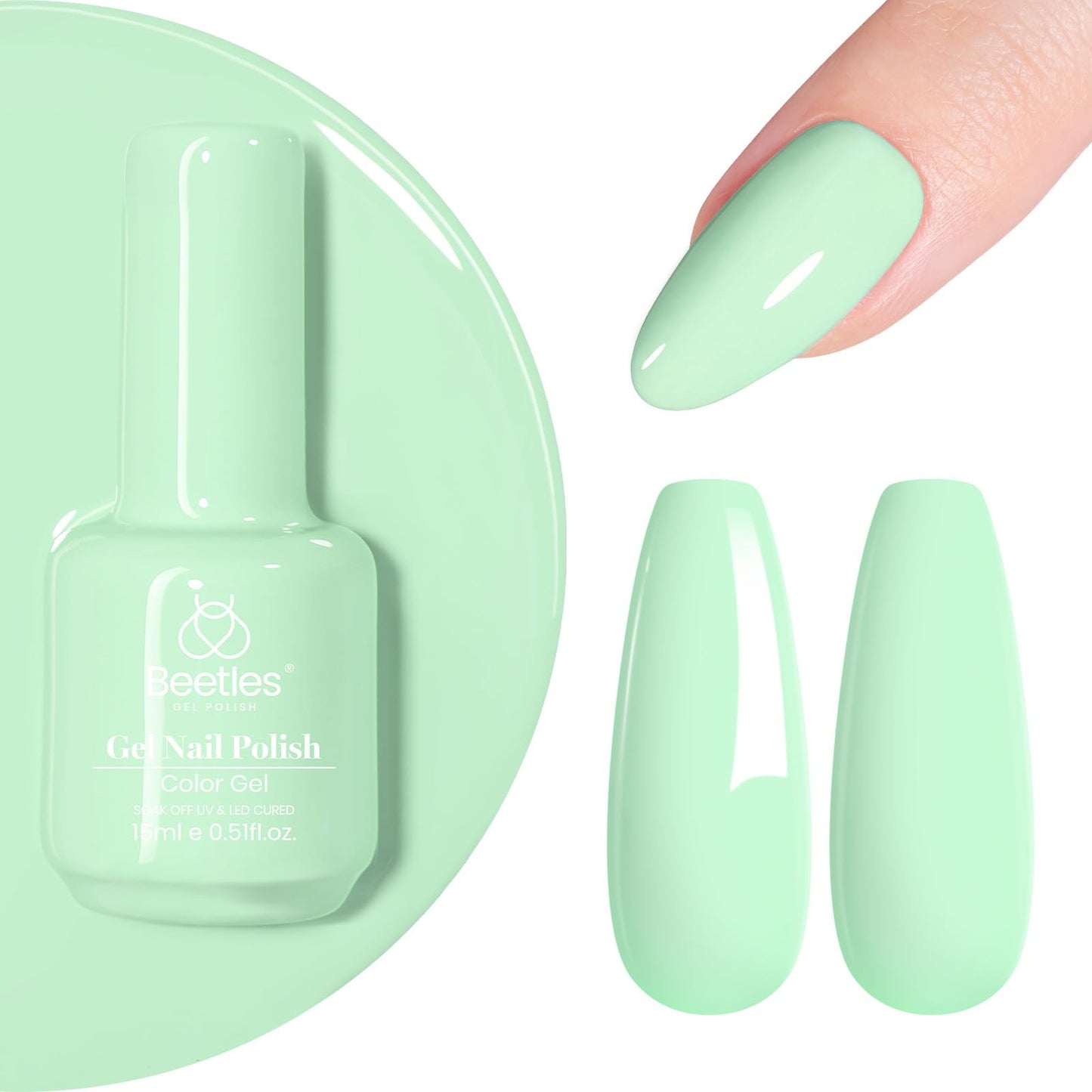 Beetles White Gel Nail Polish,15ml Summer Soak Off UV Gel Polish French Nail Art Manicure Salon DIY Design at Home Gift for Woman