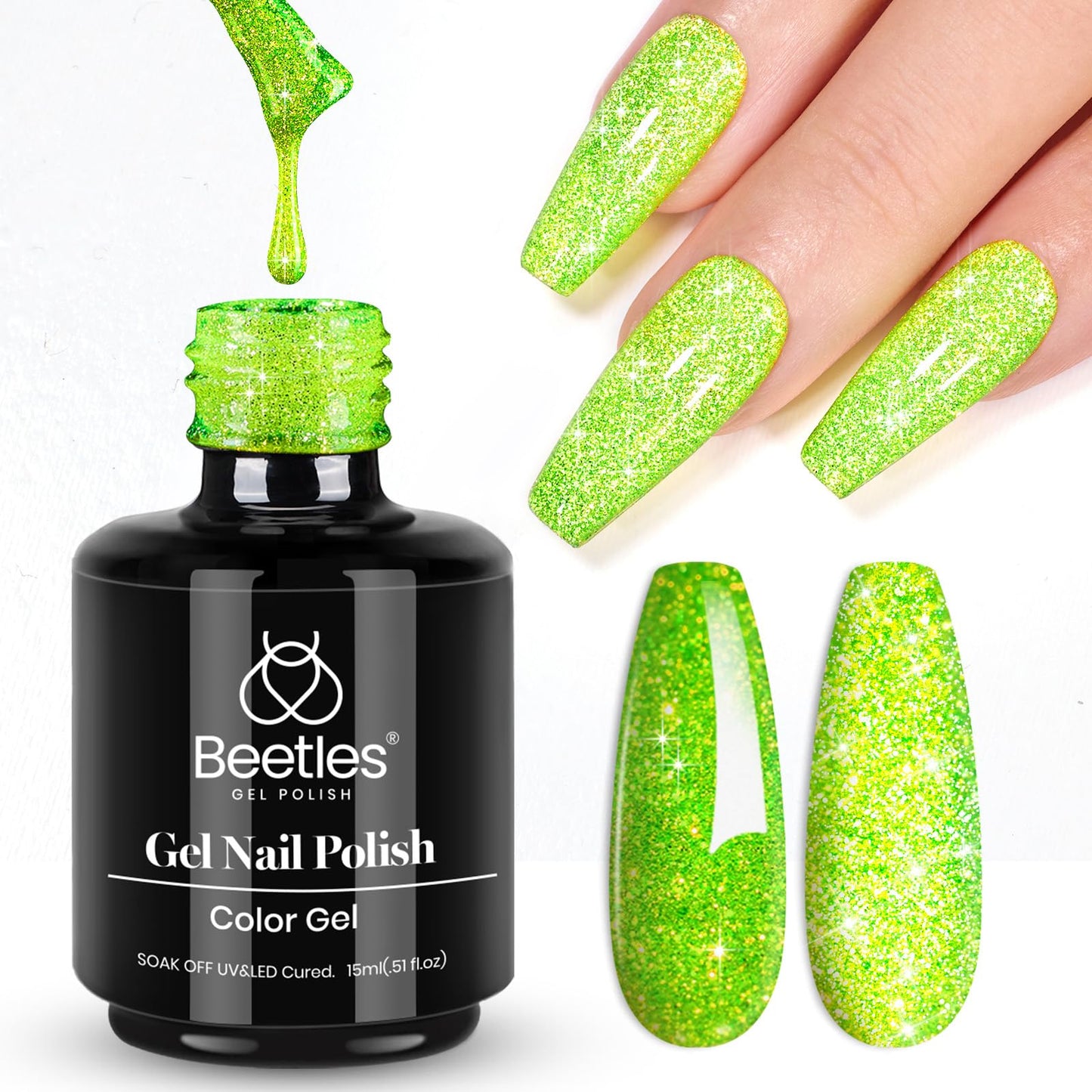Beetles White Gel Nail Polish,15ml Summer Soak Off UV Gel Polish French Nail Art Manicure Salon DIY Design at Home Gift for Woman