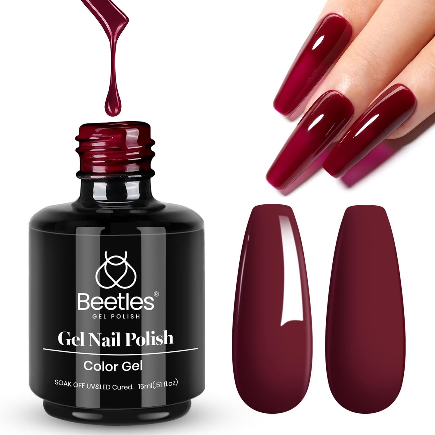 Beetles White Gel Nail Polish,15ml Summer Soak Off UV Gel Polish French Nail Art Manicure Salon DIY Design at Home Gift for Woman