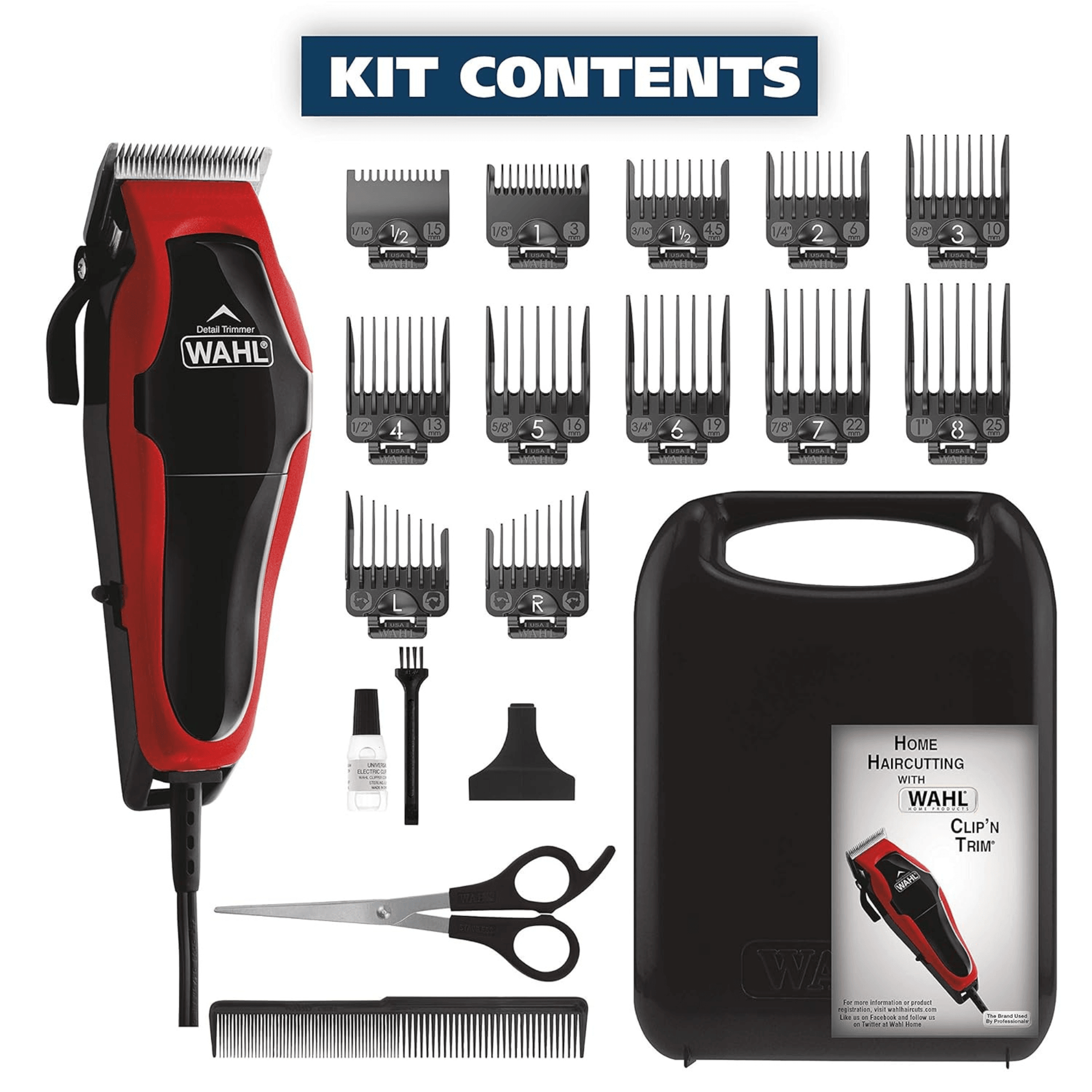 Wahl Clip-n-Trim 20-Piece Hair Clipper Kit Made in USA Jupiter Gear Home