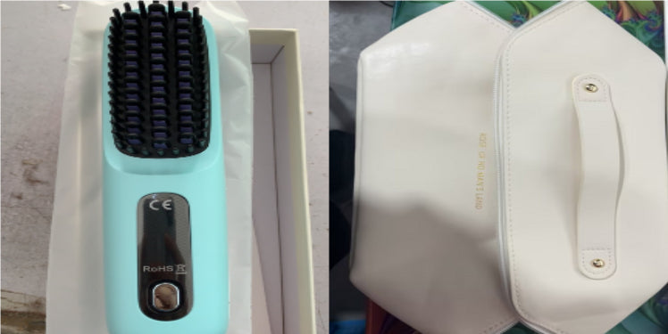 2 In 1 Straight Hair Comb Wireless Hair Straightener Brush Hair Fast Heating Portable Hot Curler USB Charging My Store