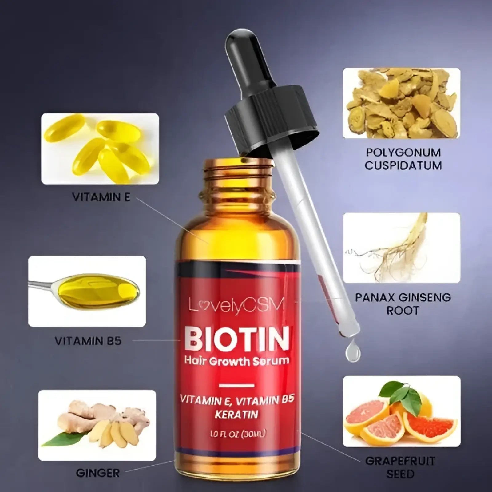 Biotin Hair Growth Serum Ginger Oil 30ml ARBA Global