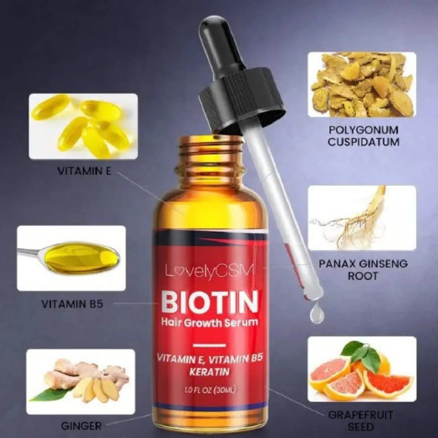 Biotin Hair Growth Serum Ginger Oil 30ml ARBA Global