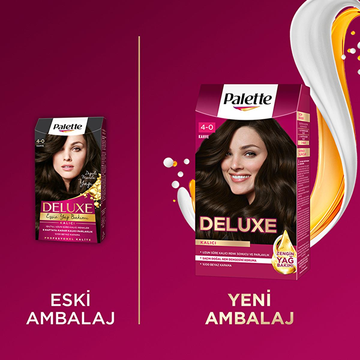 Palette Deluxe 4-0 Brown Hair Dye - Long-Lasting Hair Dye for Vibrant Color Beauty Care Bag