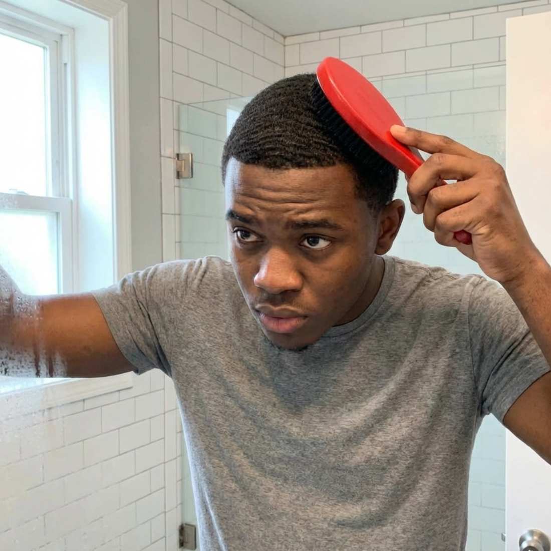 Boar Bristle Hair Brush with Handle Shave Essentials