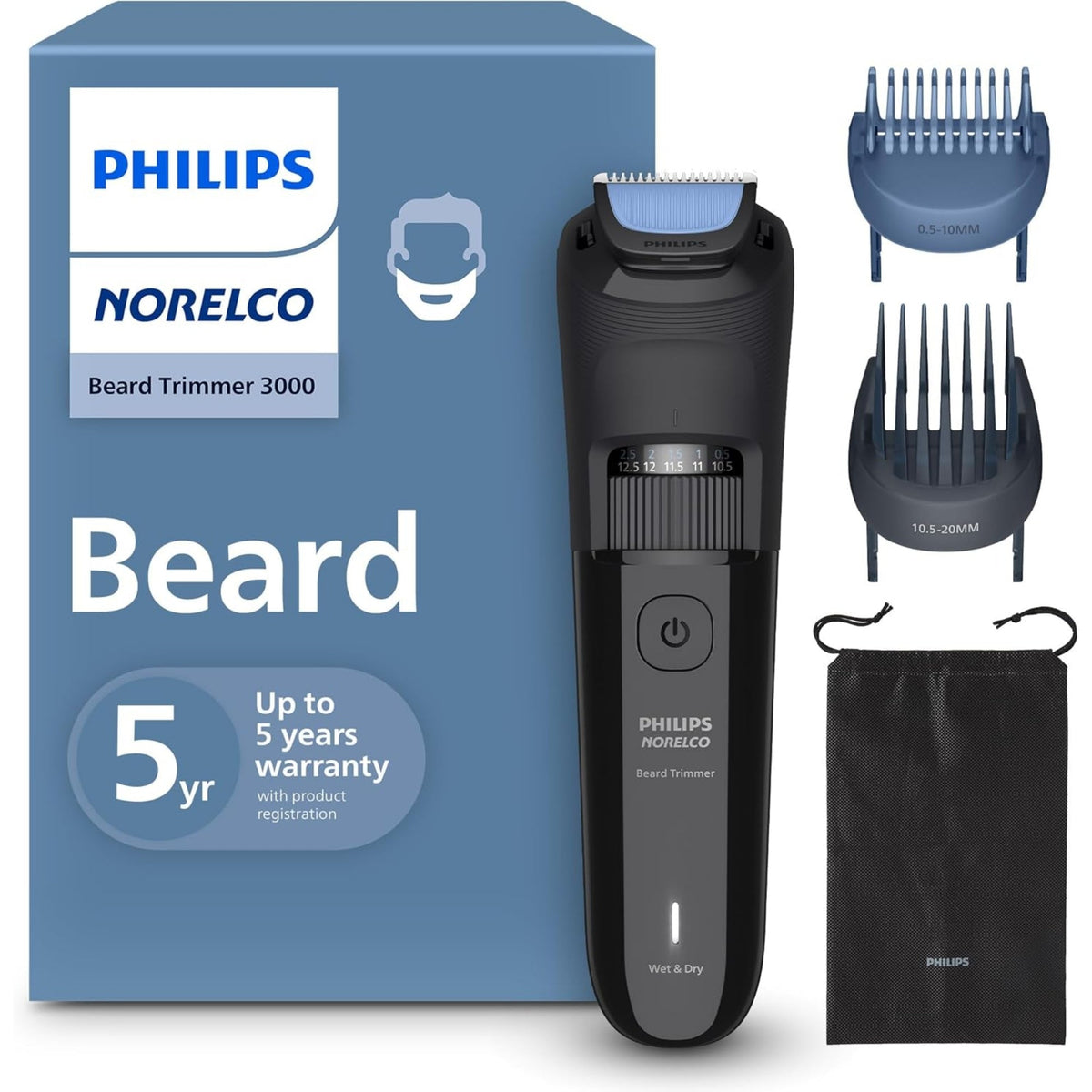 Philips Norelco 3000 Series Waterproof Cordless Beard Trimmer - BT3620-40 Balec Group