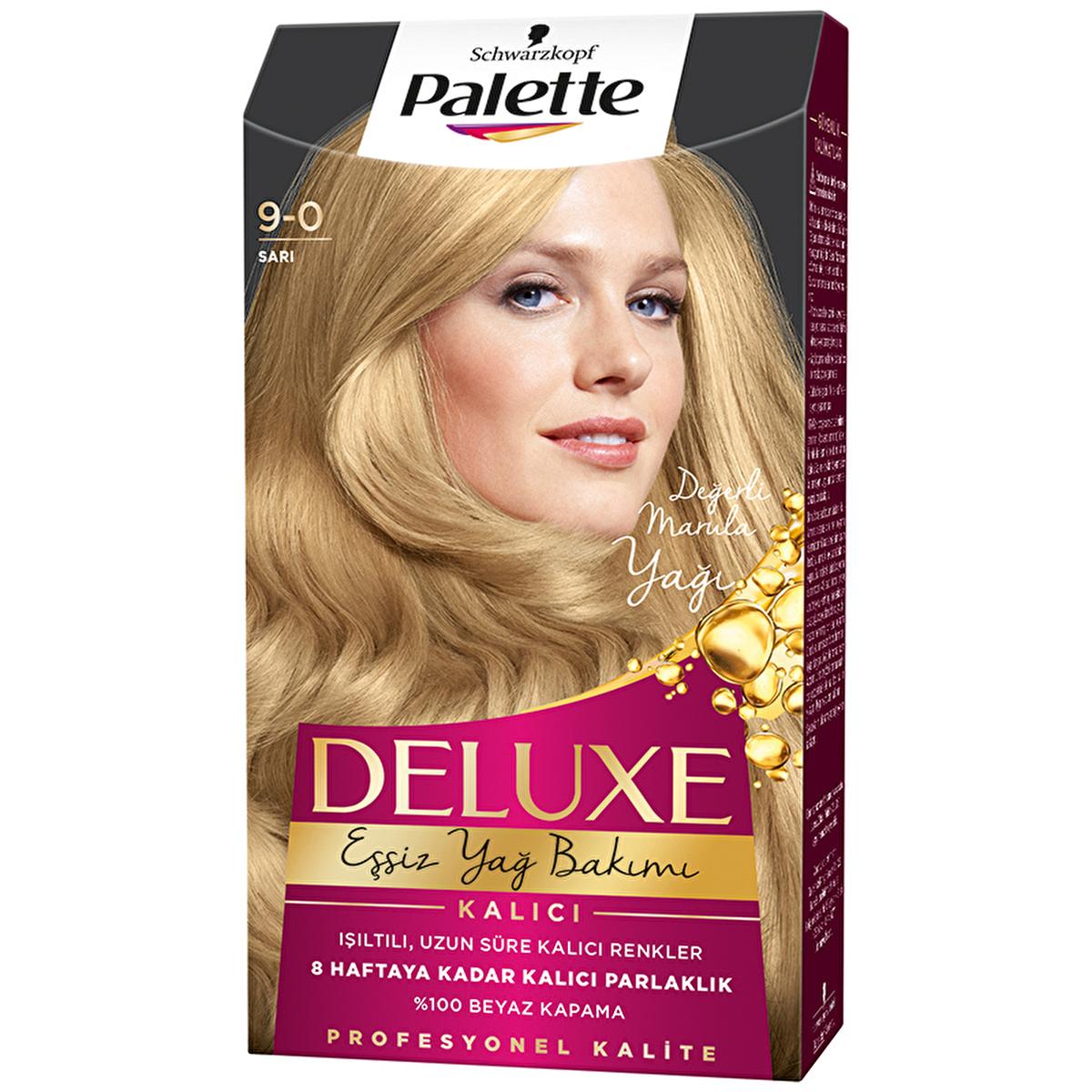 Palette Deluxe Hair Dye 9-0 Blonde - Long-Lasting Rich Color & Nourishment Beauty Care Bag