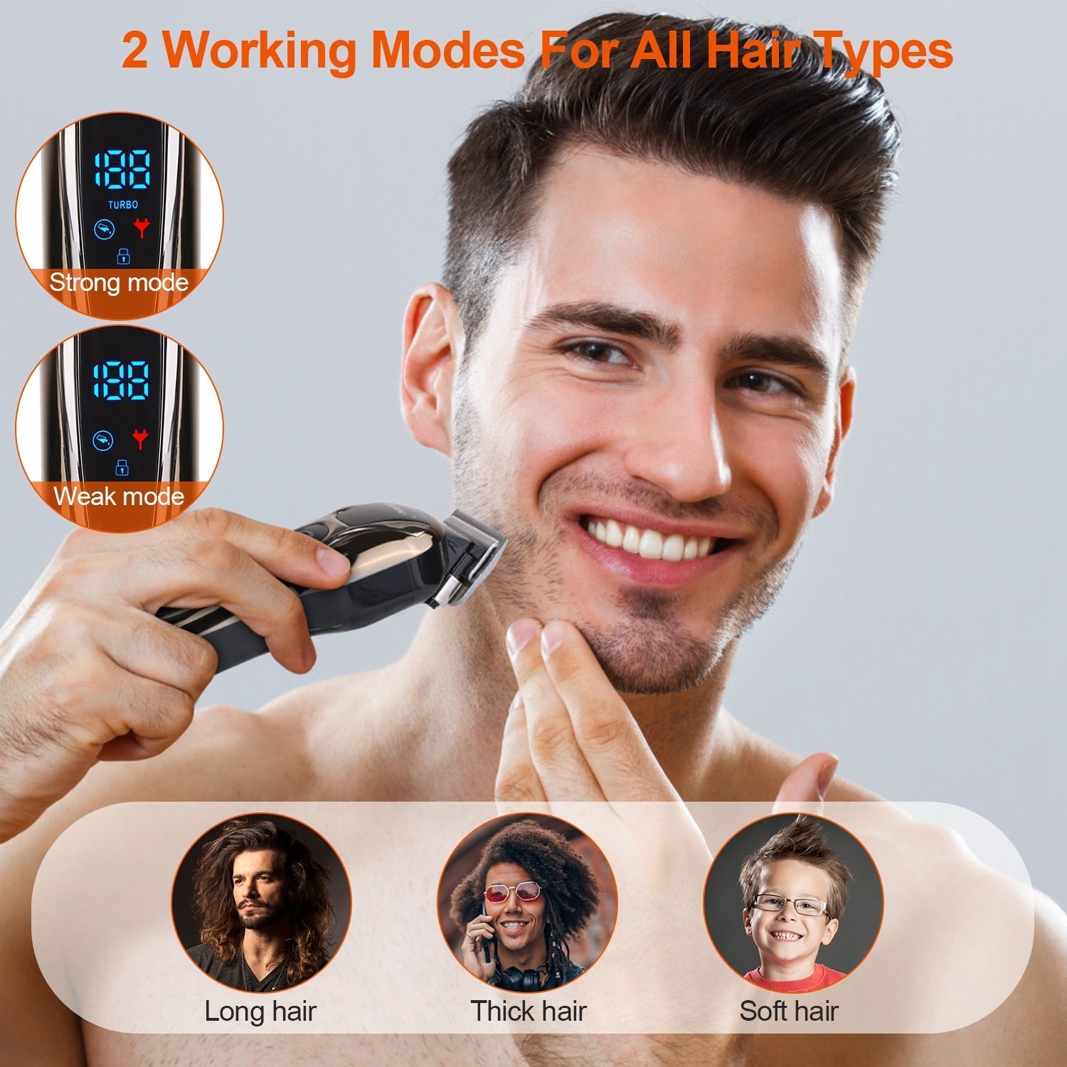 Rechargeable Electric Hair Clipper Cordless Clipper Hair Trimmer Shaver Barber Clipper Hair Cutting Machine GBruno Store