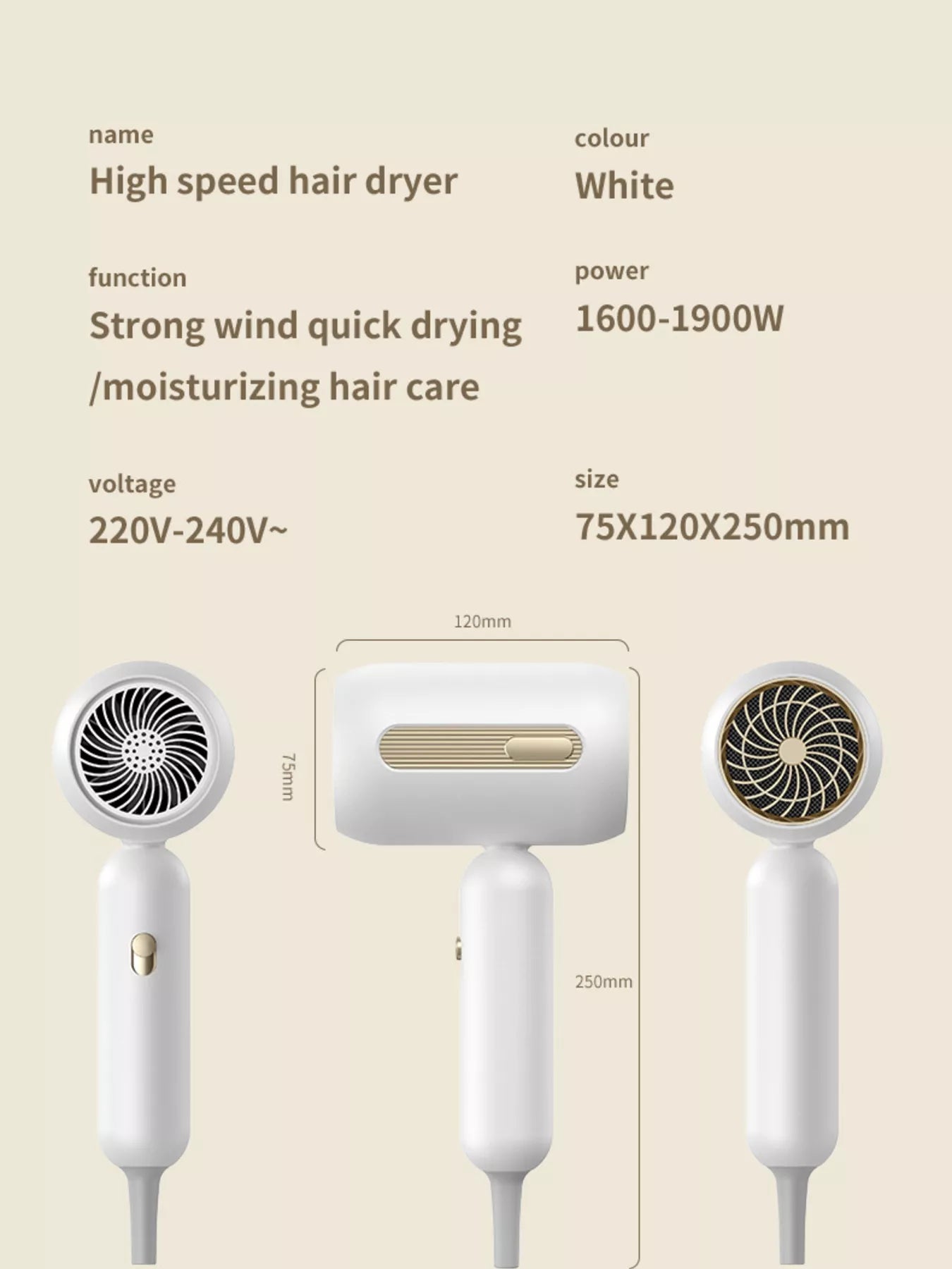 Lightweight Portable Household Hair Dryer Unique Oils