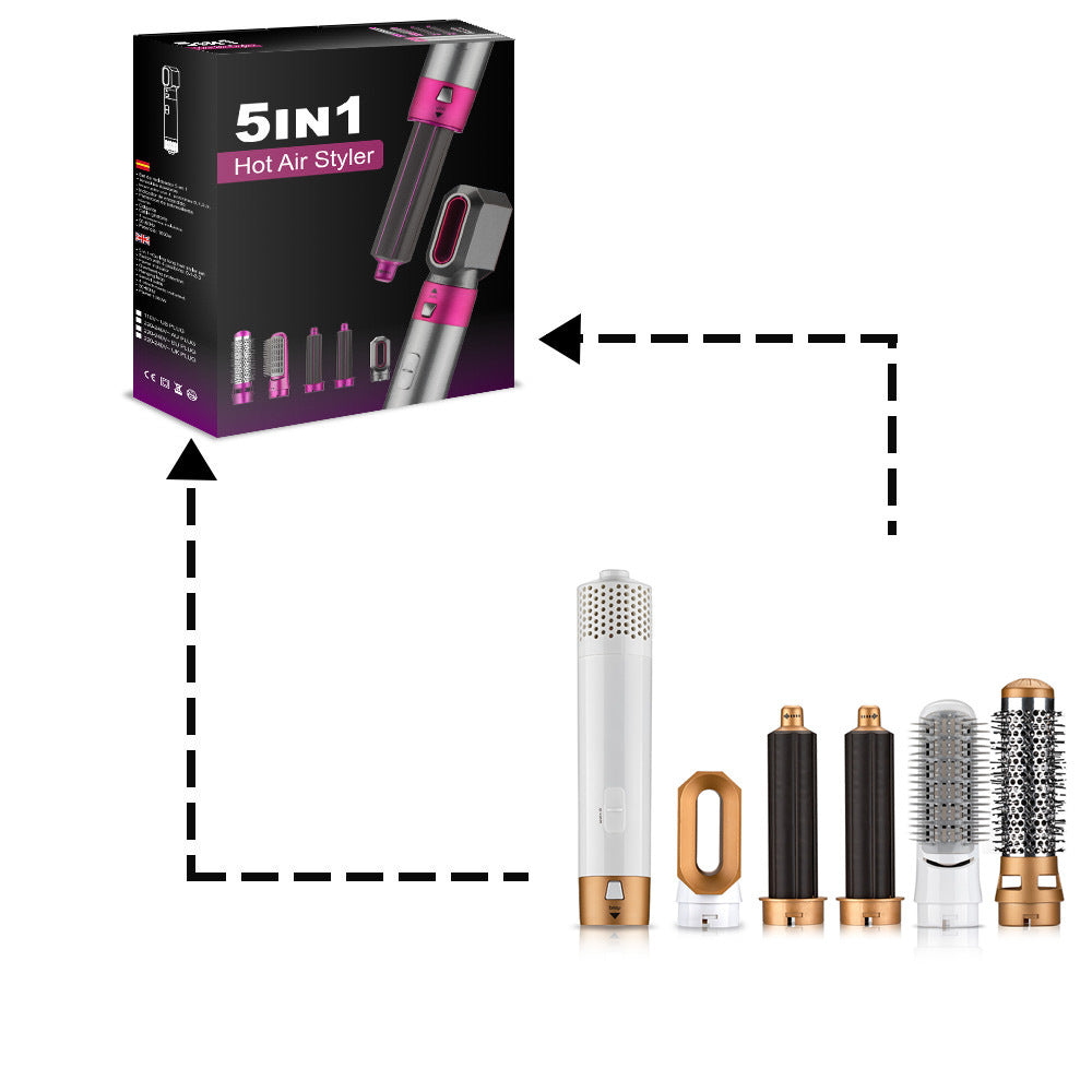 Cross-border Foreign Trade Popular Multi-functional Airy Curl Hot Air Comb Blowing Combs Hair Curler Straight Comb Hair Dryer FLIPSTYLEZLLC