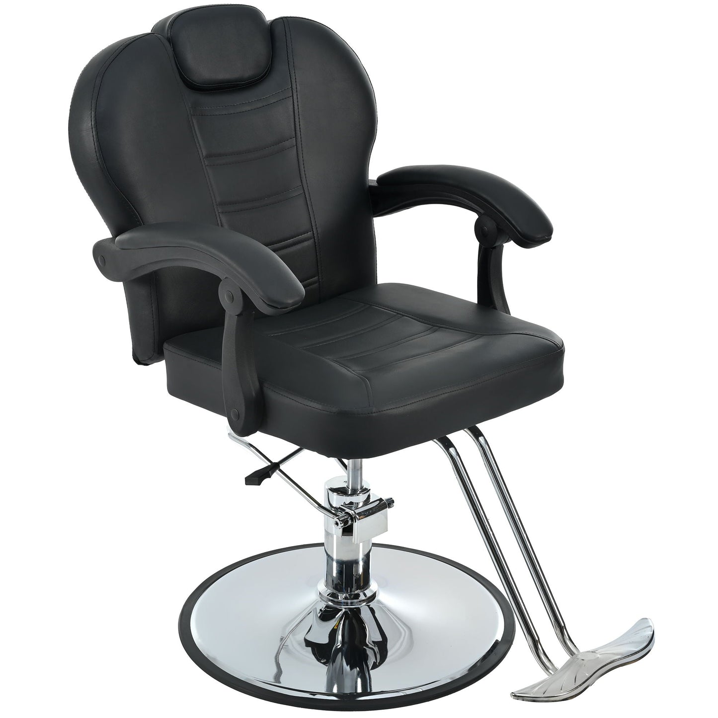 Classic Reclining Barber Chair Salon Chair For Hair Stylist With Heavy Duty Hydraulic Pump, 360° Rotation, Tattoo Chair Shampoo Beauty Salon Equipment, Max Load Weight 330 Lbs HouseOfZazla