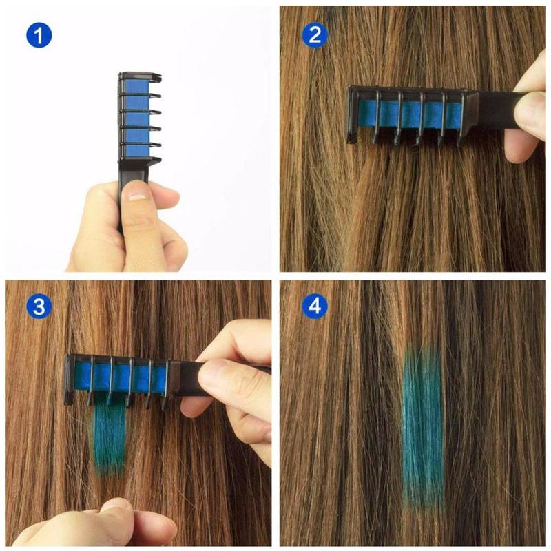 Temporary Mini Disposable Crayons Hair Color Dyeing Mascara Dye Chalk Box With Brush My Store