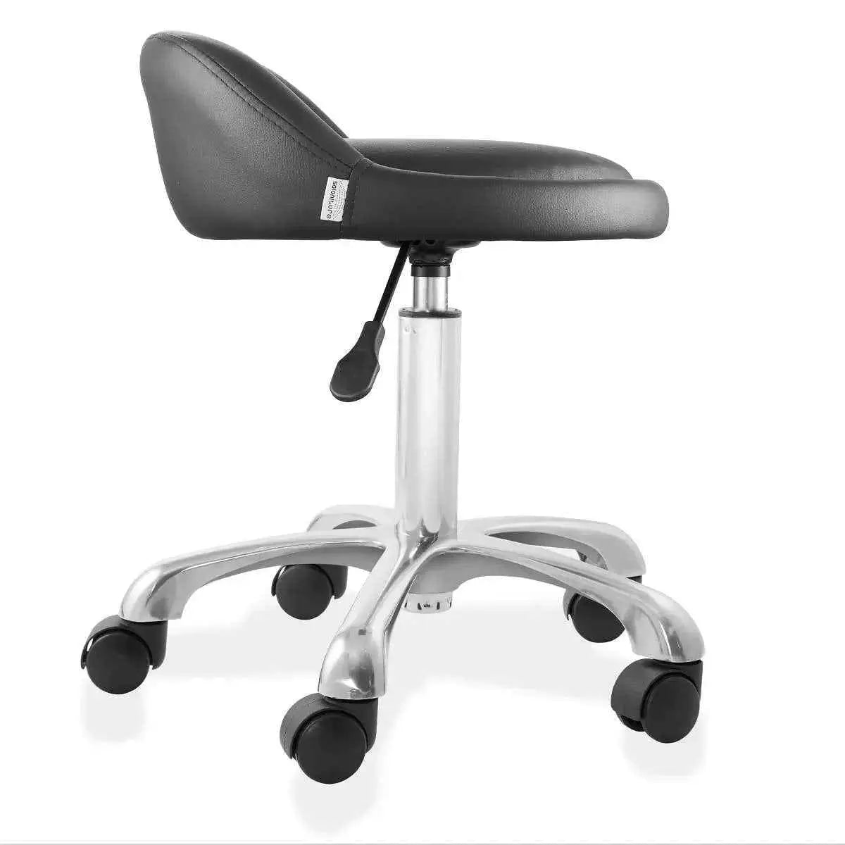 Rolling Hydraulic Salon Stool with Backrest - Adjustable Swivel Chair Platinum-Level Office Chairs